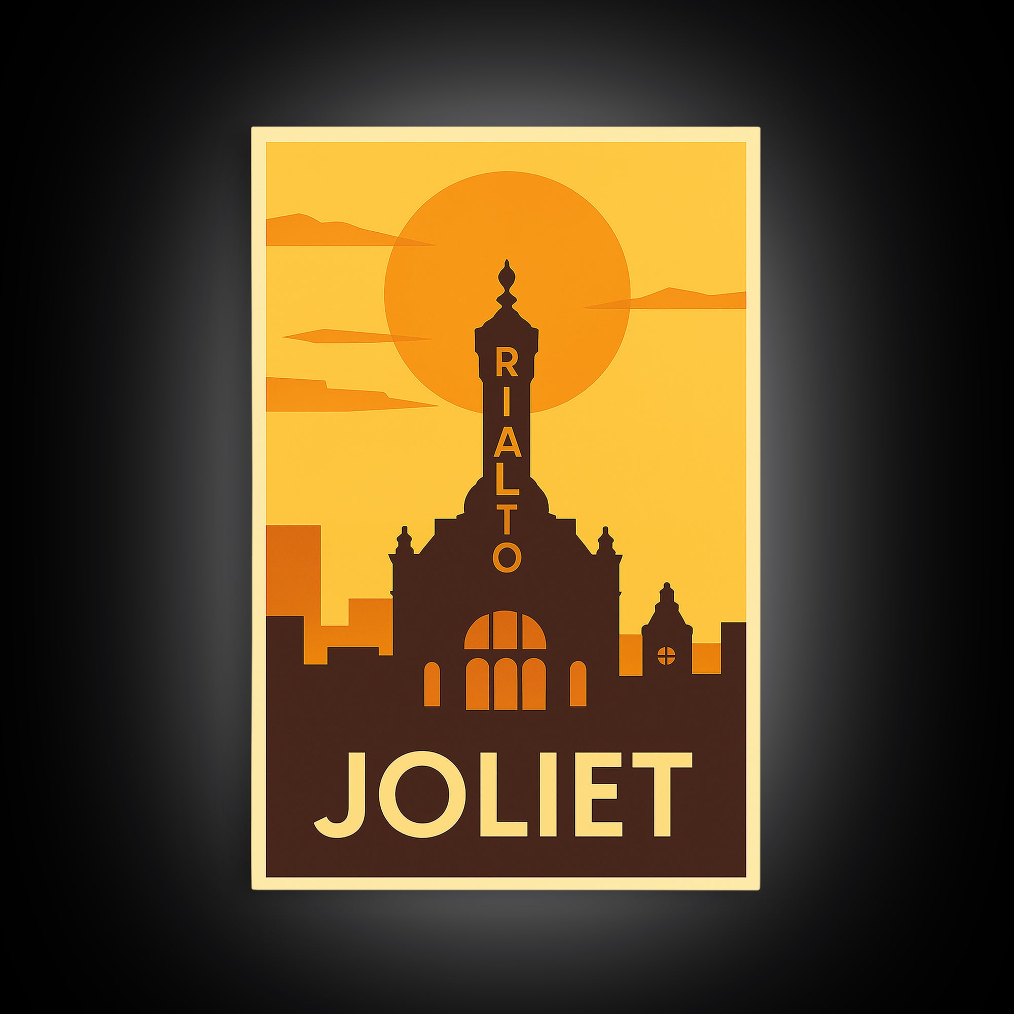Joliet Travel Poster, Canvas Print, Vintage Deco Wall Art, Joliet Wall Art, Vintage City Poster, Travel Poster Art, Travel Poster Set