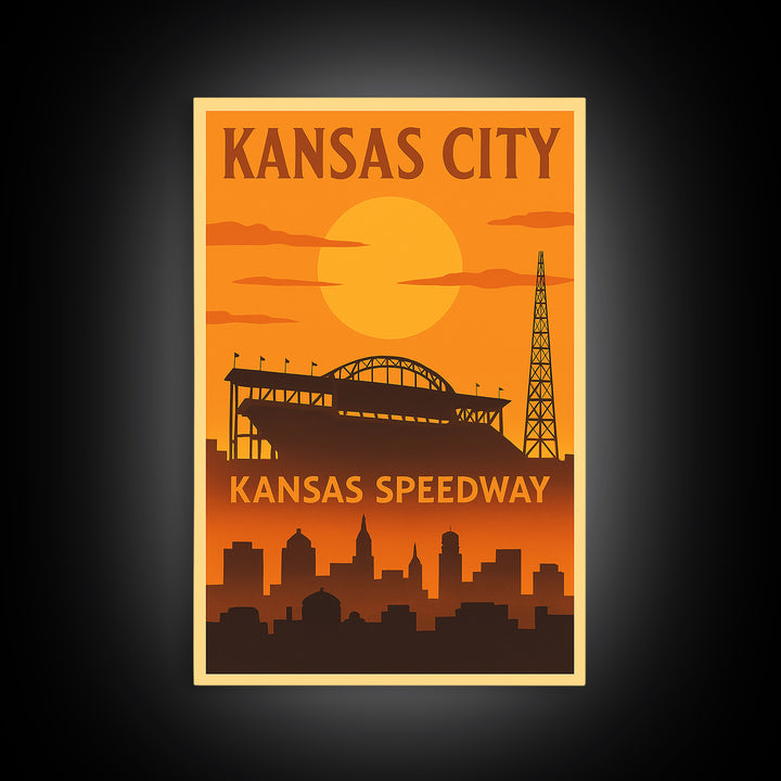 Kansas City Travel Poster, Framed Canvas Print, Vintage Deco Wall Art, Kansas City City Art, Living Room Wall Art, Mid Century Wall Art