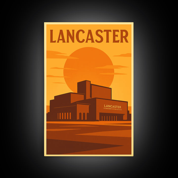 Lancaster California Travel Poster, Canvas Print, Warm Sunset Silhouette Art, Lancaster Wall Art, Travel Wall Art, Travel Poster Set