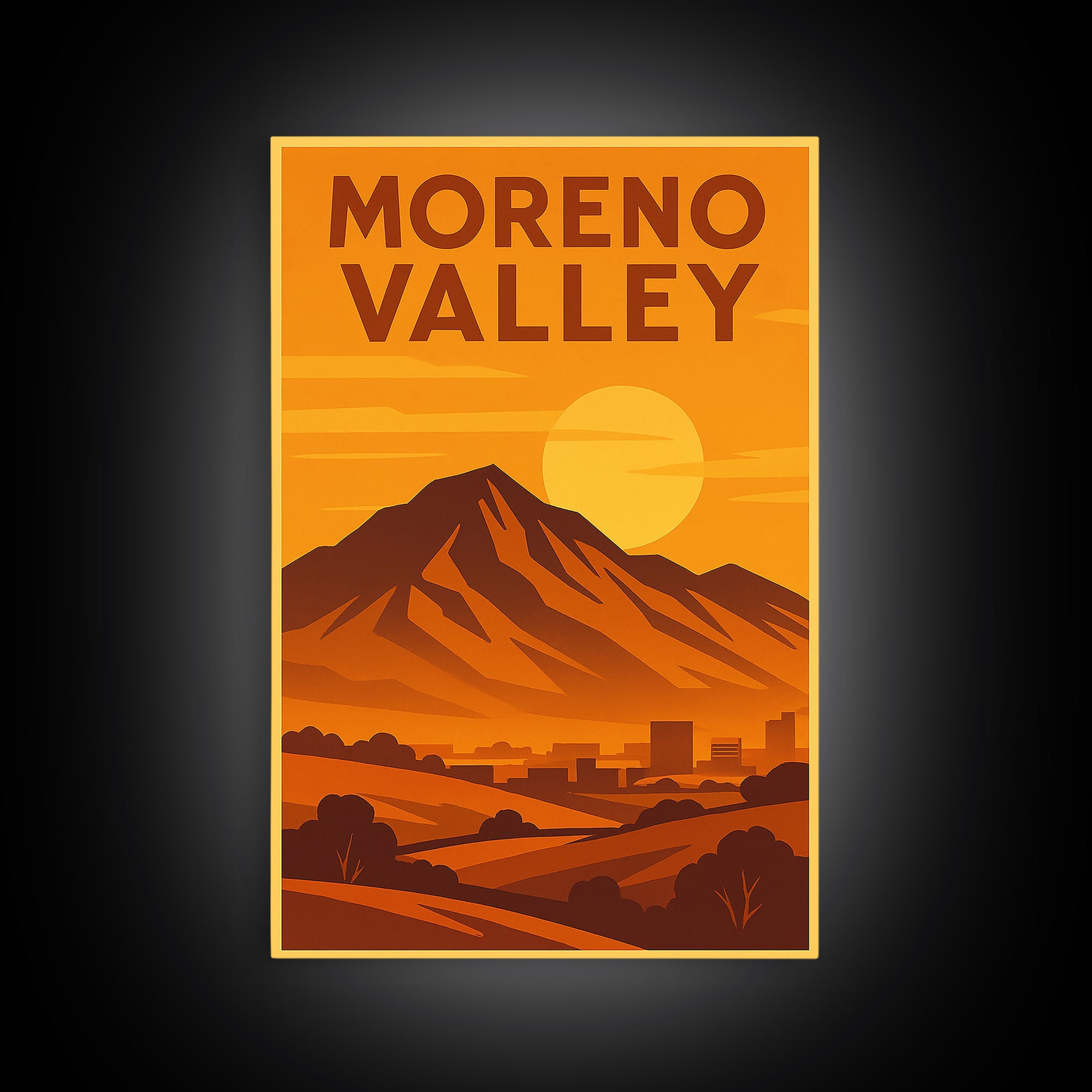 Moreno Valley California Travel Poster, Canvas Print, Gold Art Deco Poster Art, Moreno Valley Travel Art, Travel Poster Set, Wall Decor