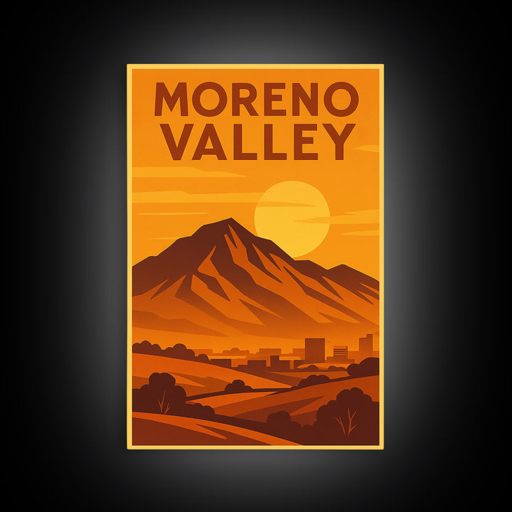 Moreno Valley California Travel Poster, Canvas Print, Gold Art Deco Poster Art, Moreno Valley Travel Art, Travel Poster Set, Wall Decor