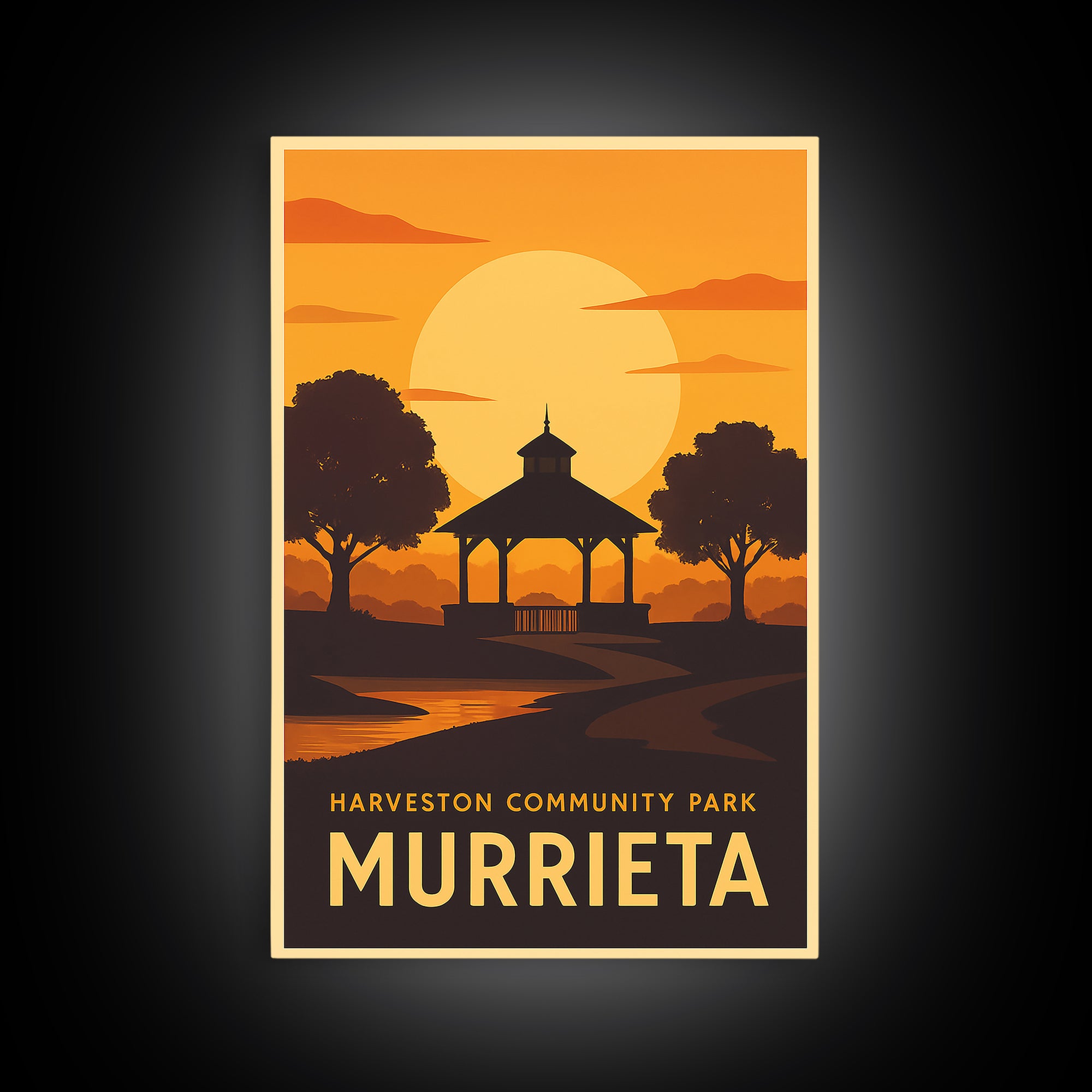 Murrieta Travel Poster, Canvas Print, Golden Travel Poster Art, Murrieta Wall Art, Travel Art Print, Retro Travel Print, Travel Wall Decor