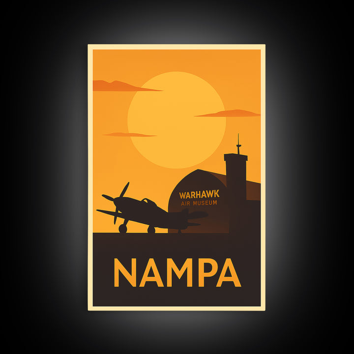 Nampa Travel Poster, Canvas Print, Gold Art Deco Poster Art, Nampa Travel Art, Wanderlust Decor, Travel Wall Art, Watercolor Skyline