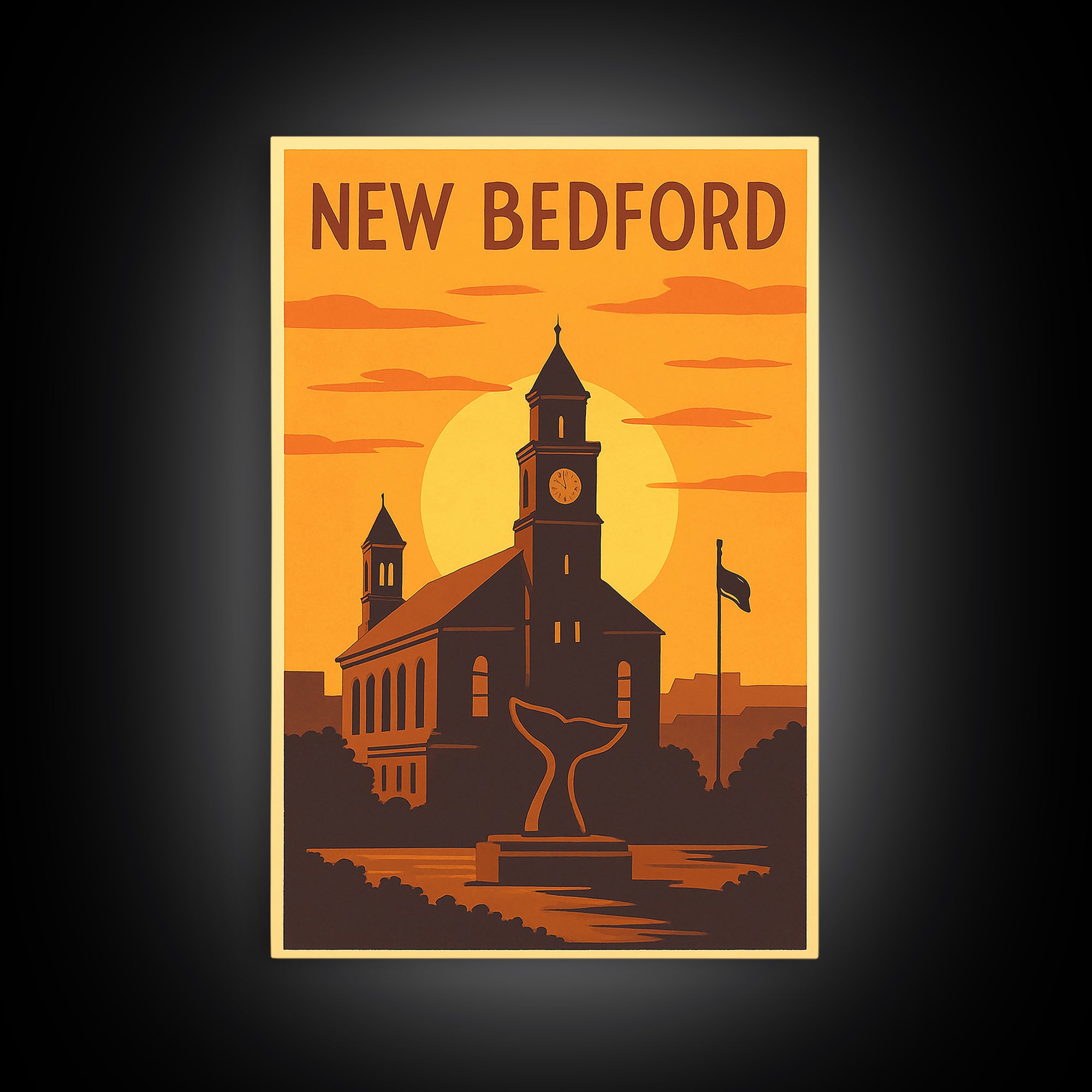 New Bedford Massachusetts Travel Poster, Canvas Print, Gold Art Deco Poster Art, New Bedford City Art, Travel Poster Set, City Poster