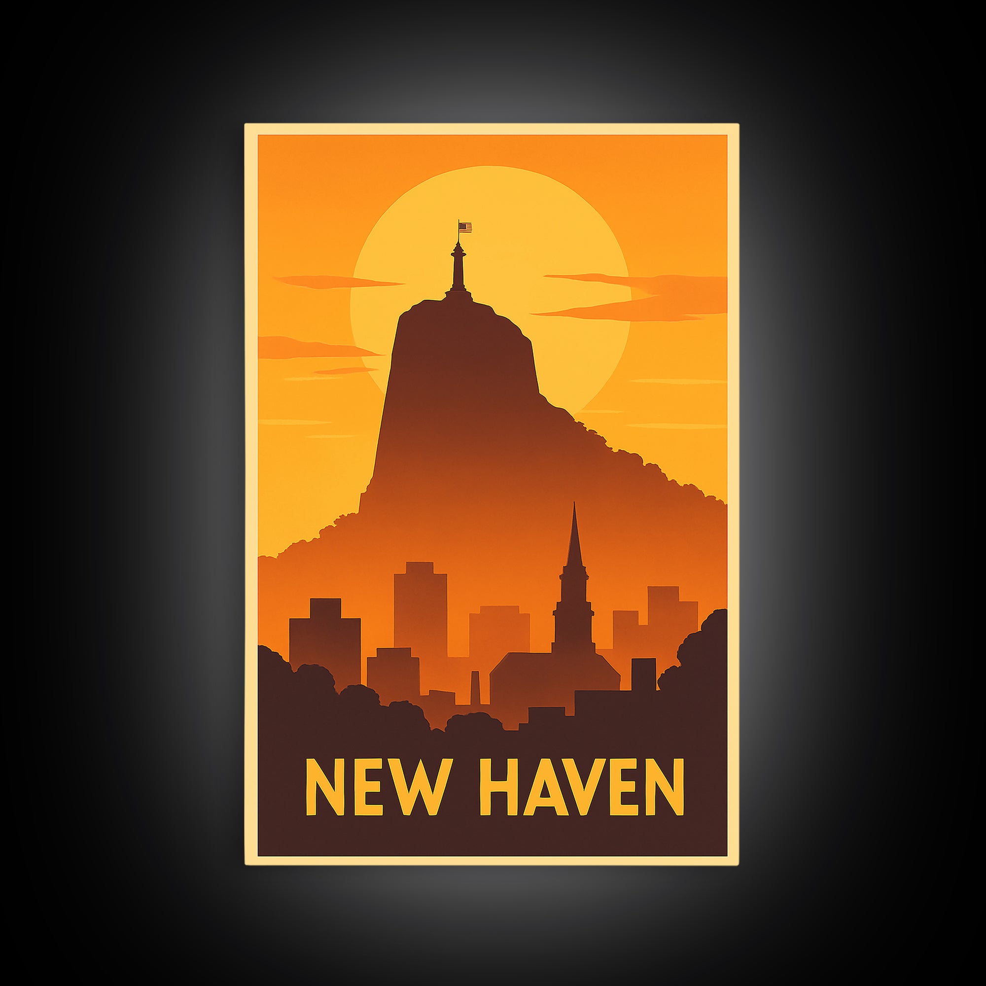 New Haven Travel Poster, Canvas Print, Vintage Deco Wall Art, New Haven Wall Art, Gift For Travelers, Retro Travel Print, Travel Wall Art