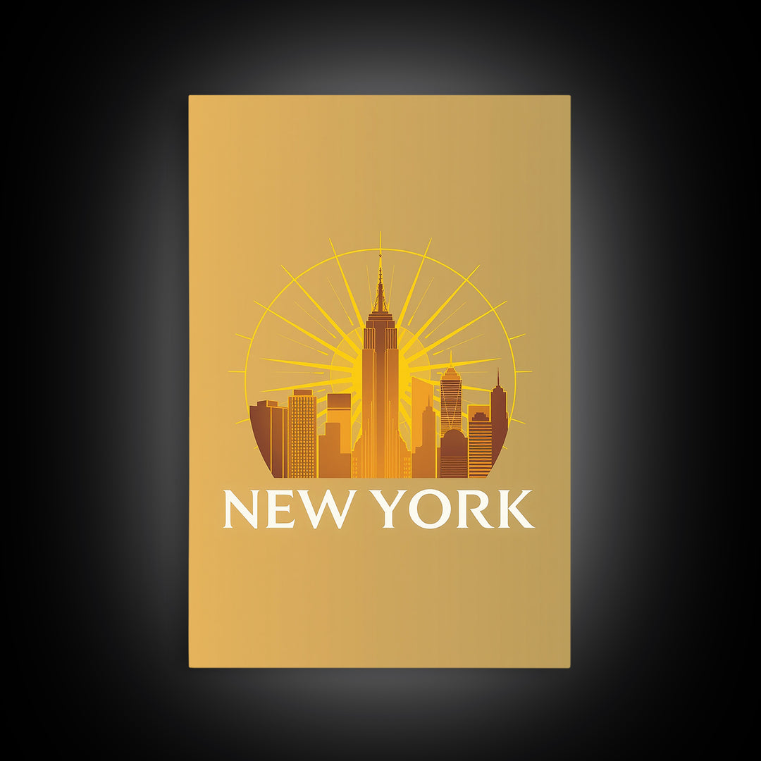 New York Travel Poster, Canvas Print, Gold Art Deco Poster Art, New York Wall Art, Travel Poster Set, City Art Print, Retro Travel Print