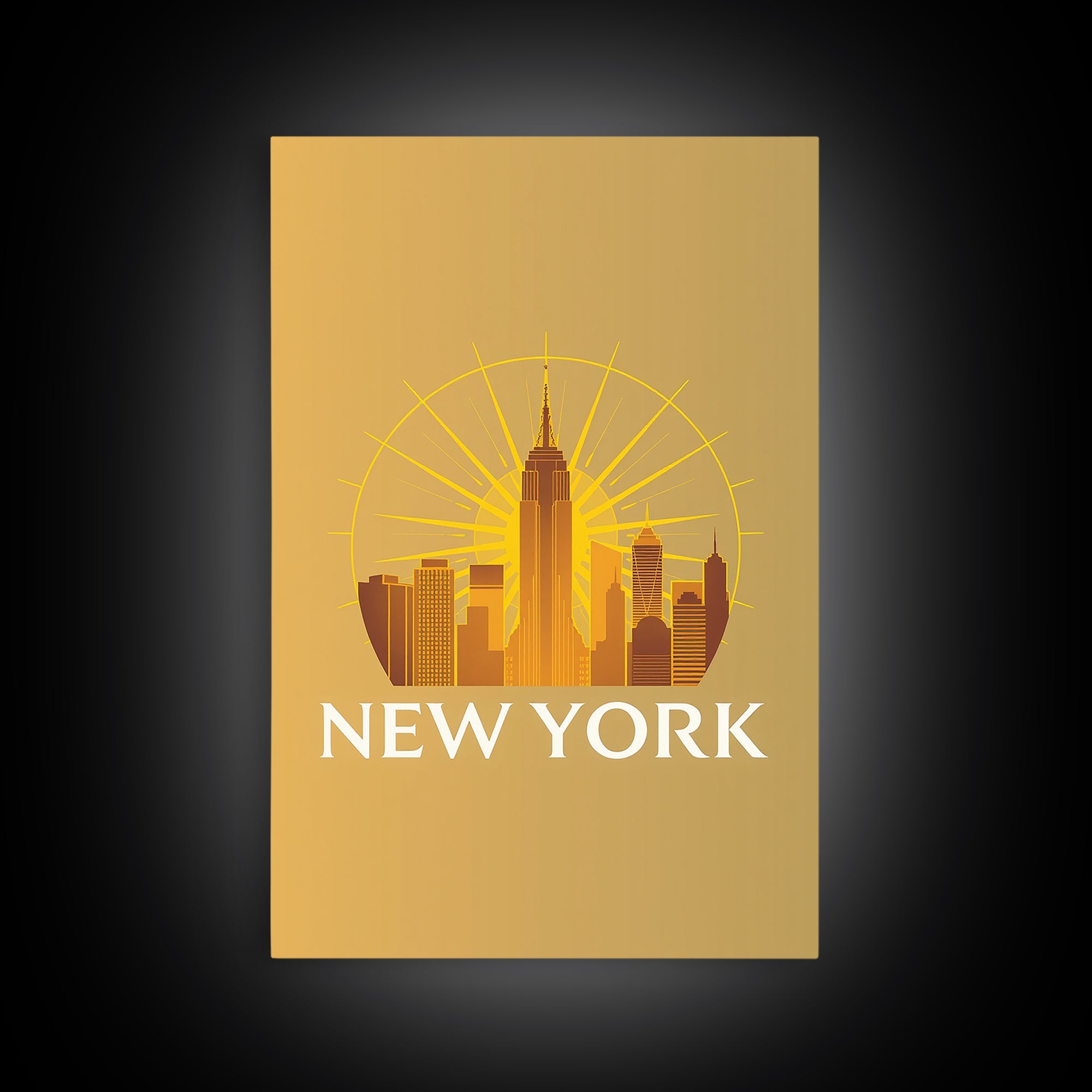 New York Travel Poster, Canvas Print, Gold Art Deco Poster Art, New York Wall Art, Travel Poster Set, City Art Print, Retro Travel Print