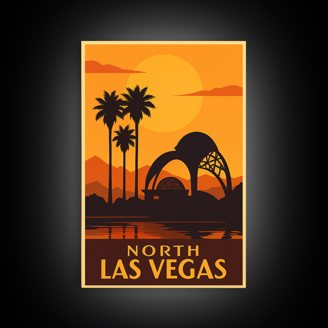 North Las Vegas Travel Poster, Canvas Print, Golden Travel Poster Art, North Las Vegas City Art, Travel Poster Set, Wanderlust Decor