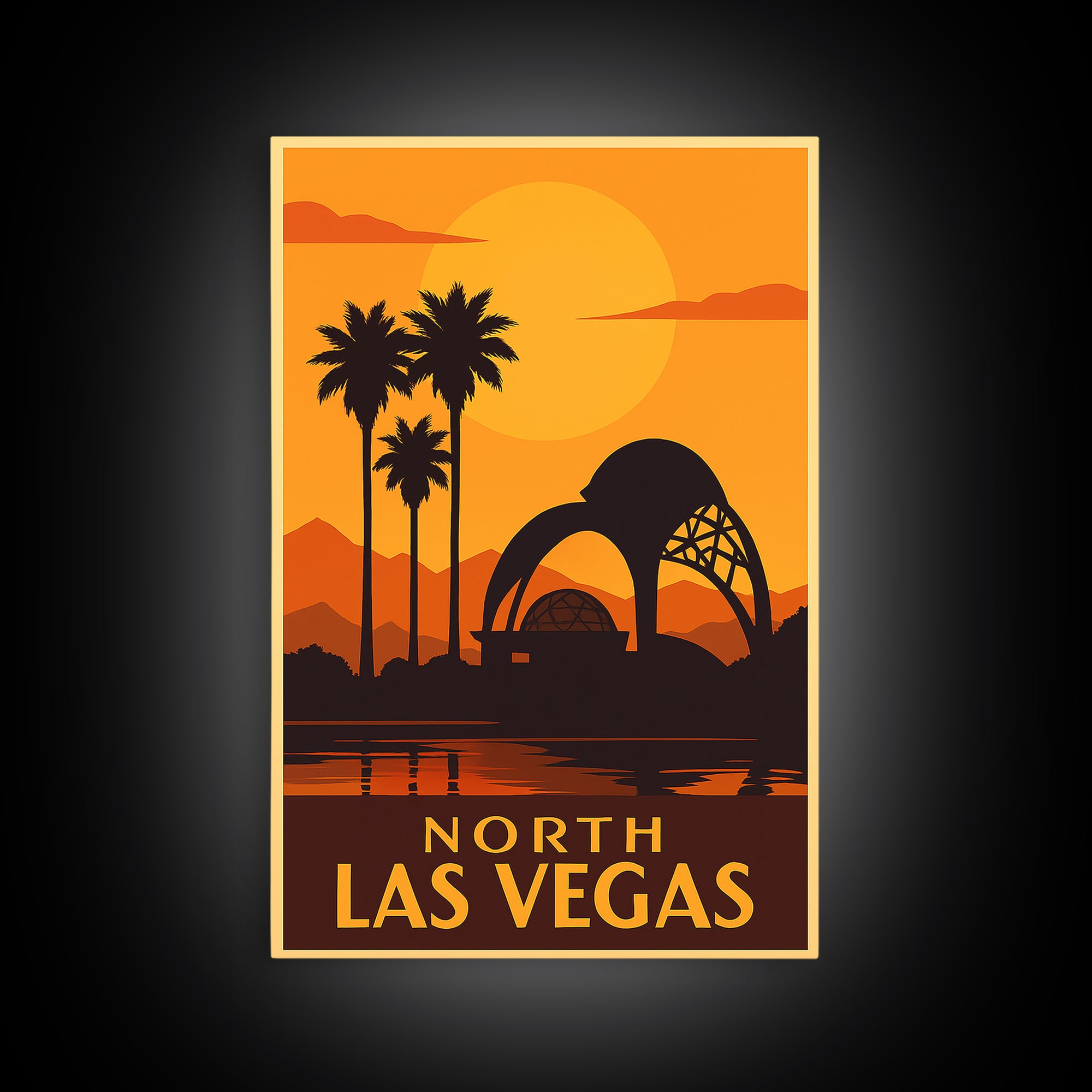 North Las Vegas Travel Poster, Canvas Print, Golden Travel Poster Art, North Las Vegas City Art, Travel Poster Set, Wanderlust Decor