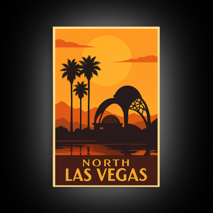 North Las Vegas Travel Poster, Canvas Print, Golden Travel Poster Art, North Las Vegas City Art, Travel Poster Set, Wanderlust Decor
