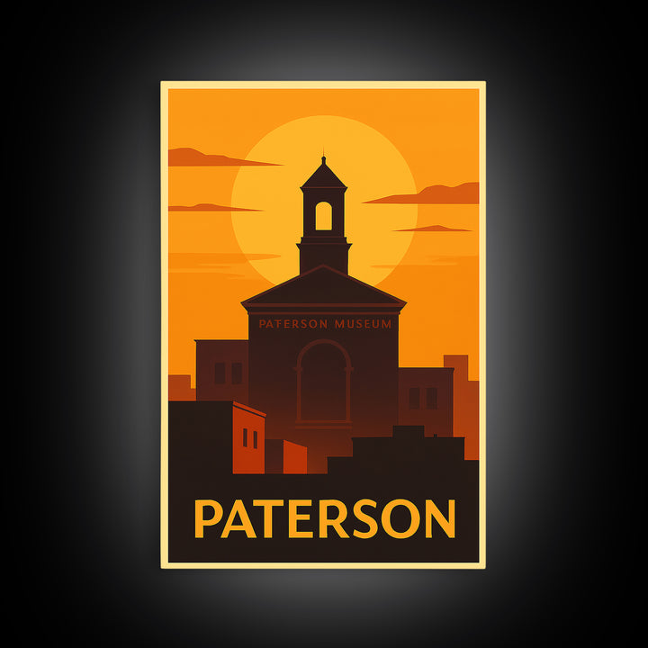 Paterson Travel Poster, Canvas Print, Gold Art Deco Poster Art, Paterson Travel Art, Home Office Decor, Retro Travel Print, Wall Art