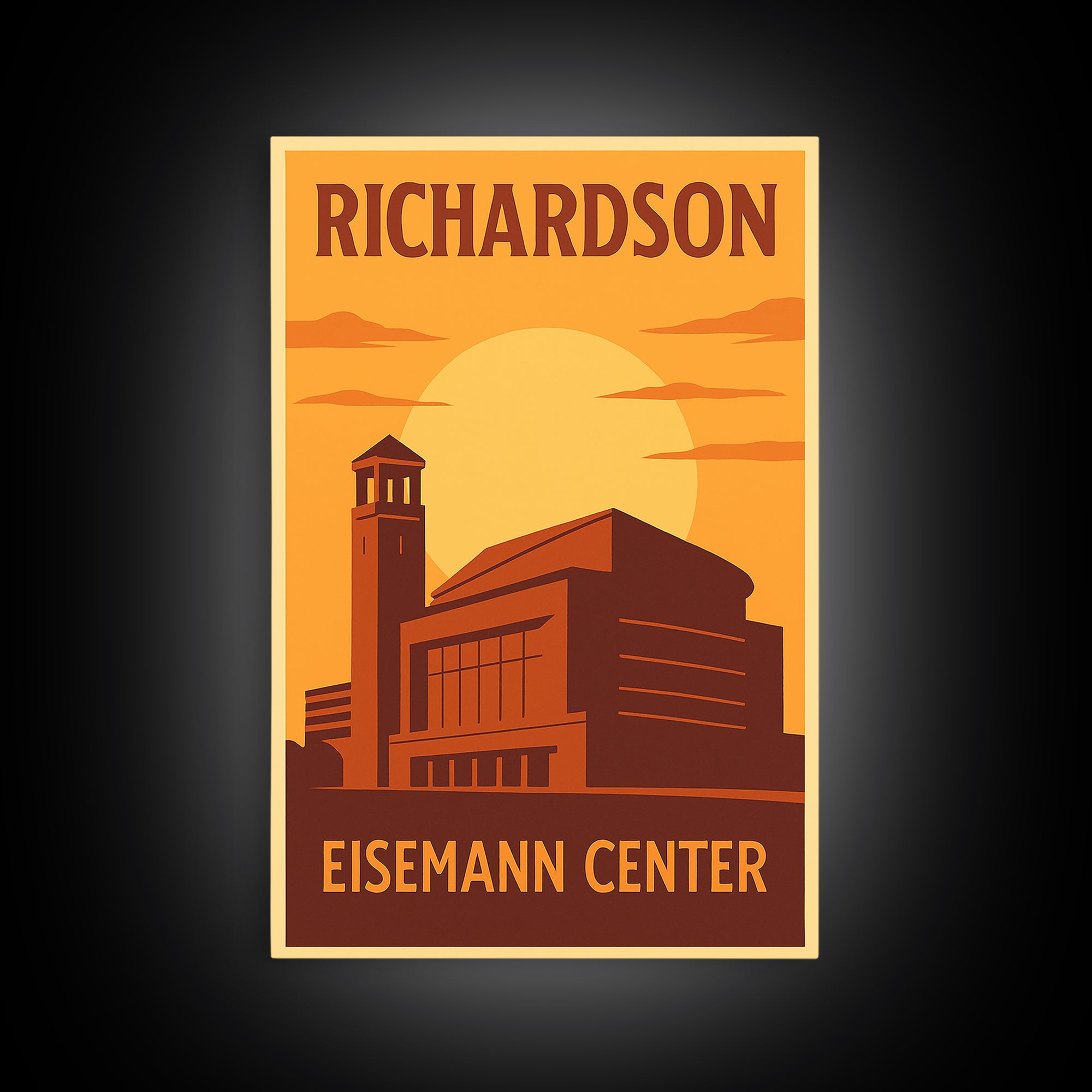 Richardson Texas Travel Poster, Canvas Print, Vintage Deco Wall Art, Richardson City Art, Gift For Travelers, Travel Print, Poster Art