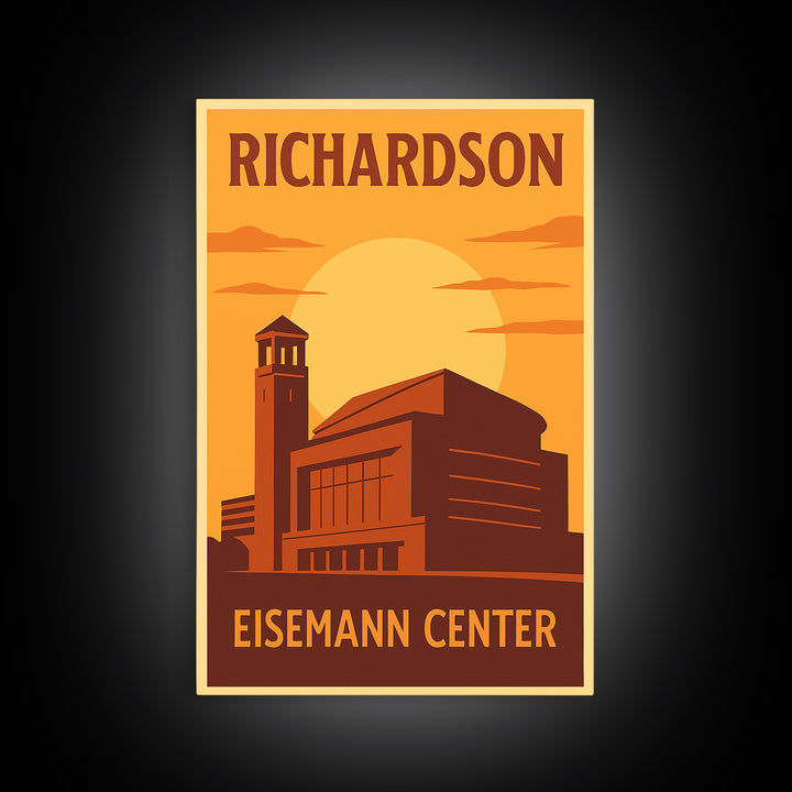 Richardson Texas Travel Poster, Canvas Print, Vintage Deco Wall Art, Richardson City Art, Gift For Travelers, Travel Print, Poster Art