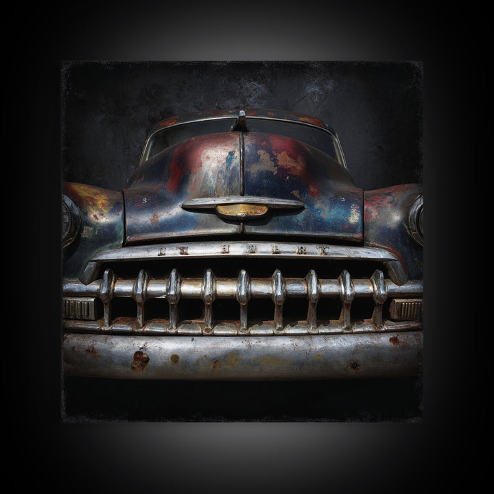 Classic Muscle Car Front Grill Canvas Print, Garage Art, Modern Decor, Garage Decor, Fine Art, Motor, Home Decor, Wall Decor, GAR-1x1-49