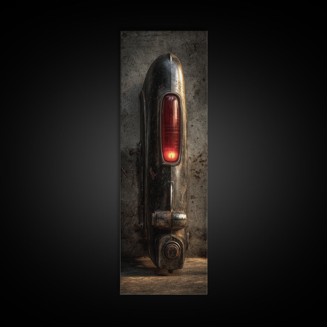 Classic Car Tail Lights Glowing at Dusk Canvas Print, Garage Art, Game Room Decor, Garage Decor, Fine Art, Motor, Gallery Decor, GAR-1x3-100