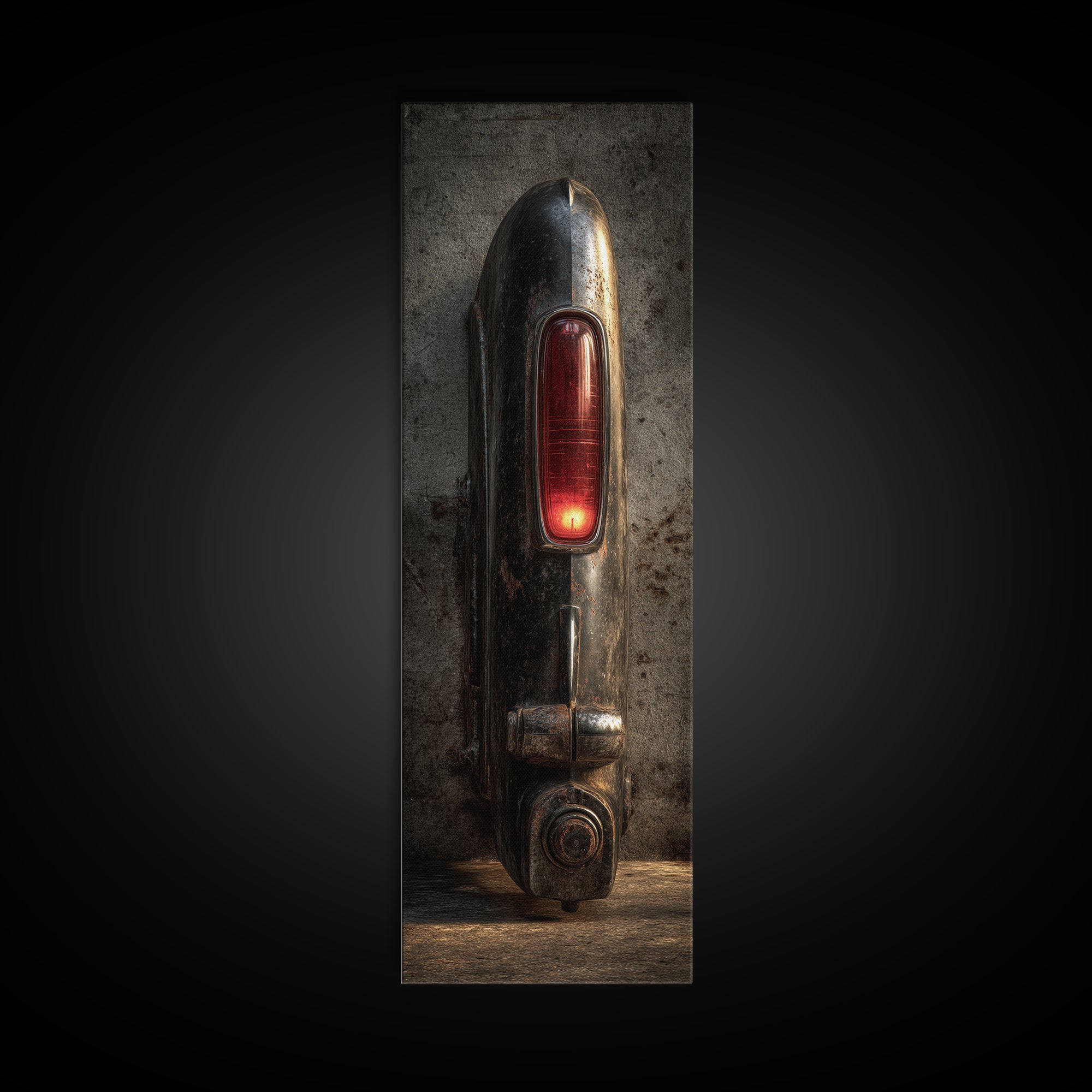 Classic Car Tail Lights Glowing at Dusk Canvas Print, Garage Art, Game Room Decor, Garage Decor, Fine Art, Motor, Gallery Decor, GAR-1x3-100