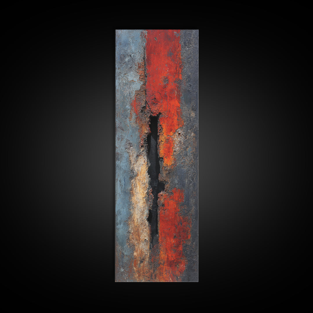 Steel and Rust Texture Abstract Panel Canvas Print, Garage Art, Fall Wall Art, Garage Decor, Fine Art, Motor, Sports Posters, GAR-1x3-11