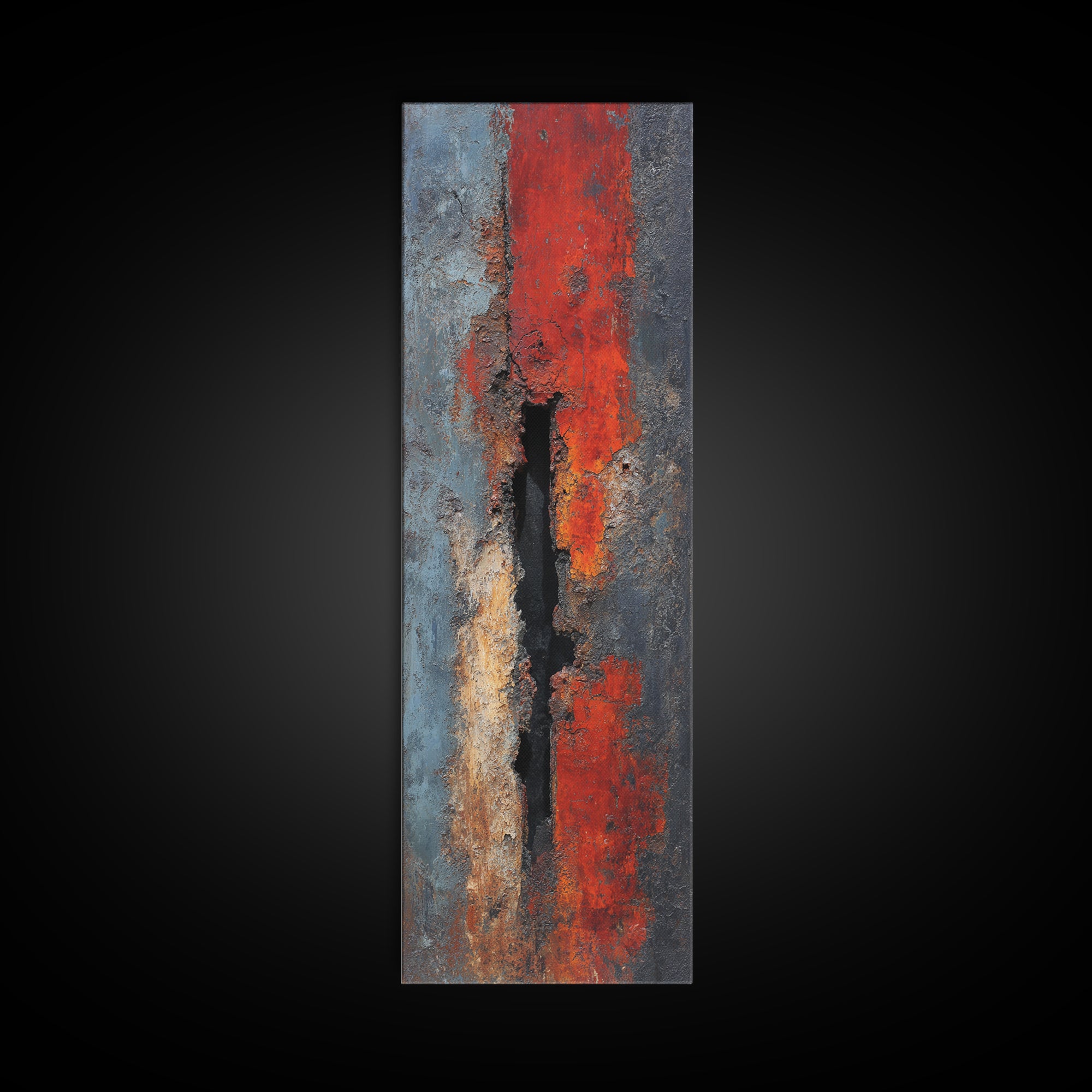 Steel and Rust Texture Abstract Panel Canvas Print, Garage Art, Fall Wall Art, Garage Decor, Fine Art, Motor, Sports Posters, GAR-1x3-11