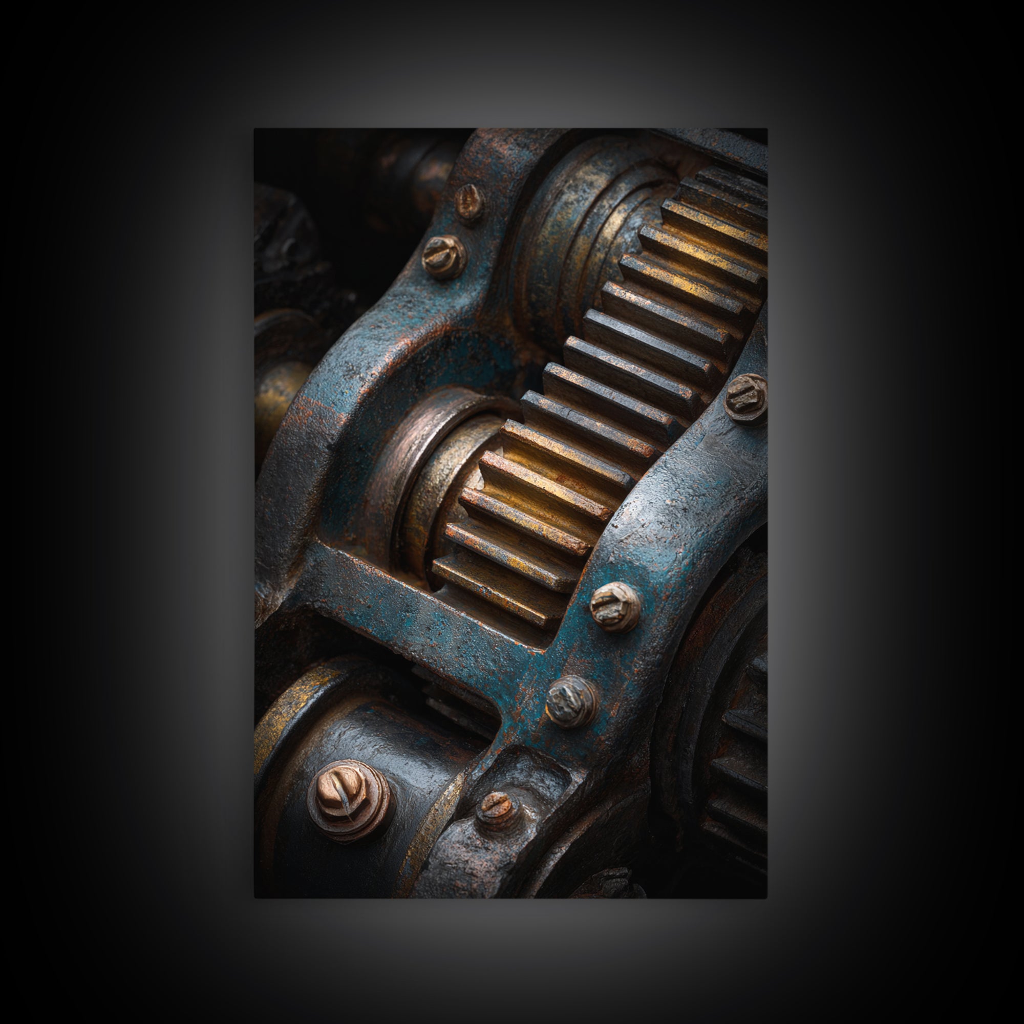 Camshaft and Gears Industrial Still Life Canvas Print, Garage Art, Art Print, Garage Decor, Fine Art, Motor, Canvas Wall Art, GAR-2x3-23