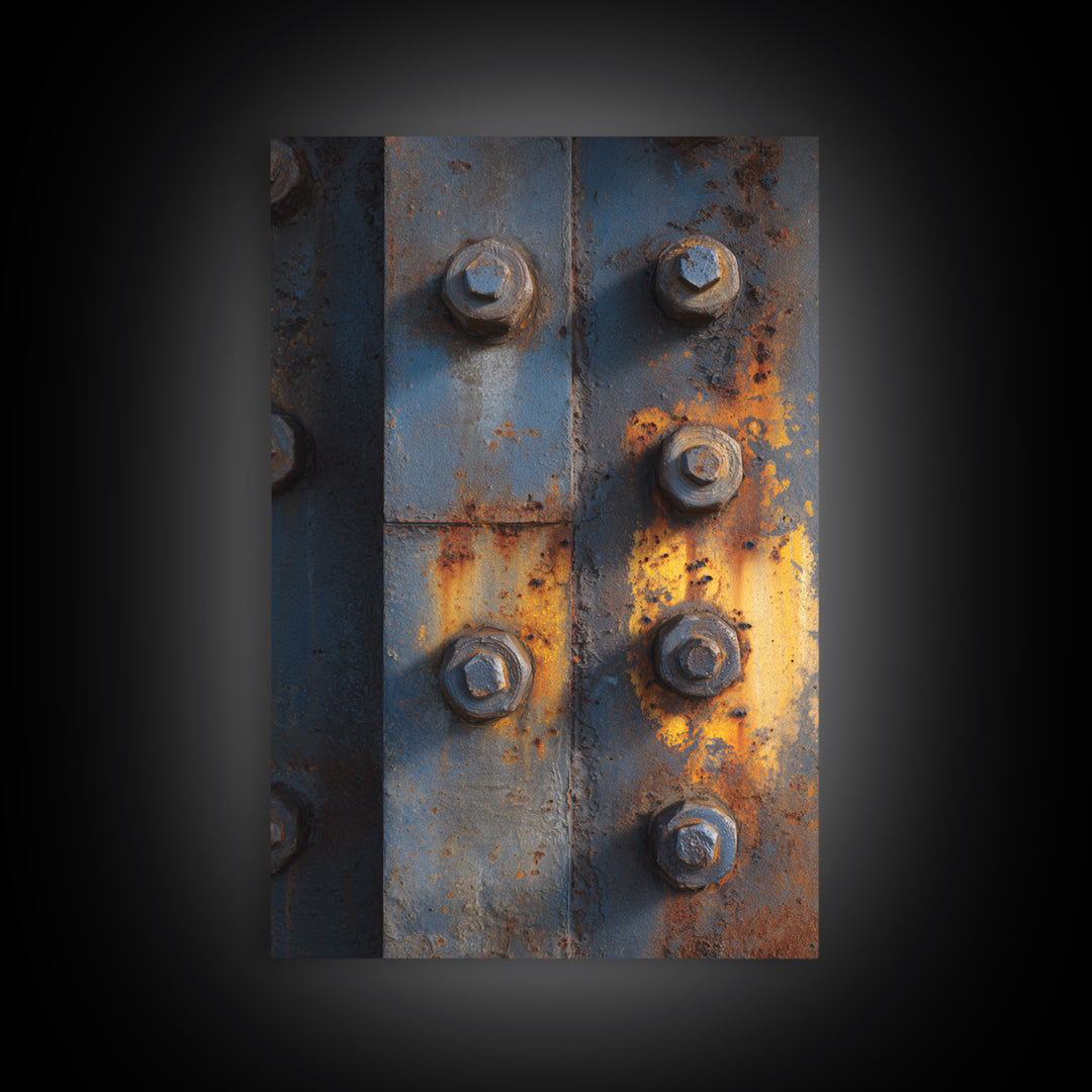 Steel and Rust Texture Abstract Panel Canvas Print, Garage Art, Art, Garage Decor, Abstract Art, Motor, Car Art, GAR-2x3-79