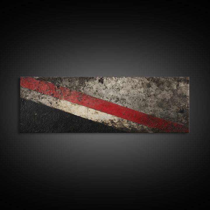 Black and Red Racing Stripe Abstraction Canvas Print, Garage Art, Modern Decor, Garage Decor, Fine Art, Motor, Home Decor, GAR-3x1-100