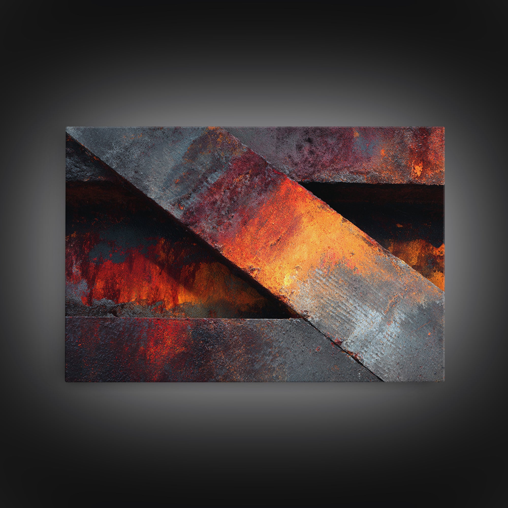 Black and Red Racing Stripe Abstraction Canvas Print, Garage Art, Man Cave Decor, Garage Decor, Abstract Art, Motor, GAR-3x2-16