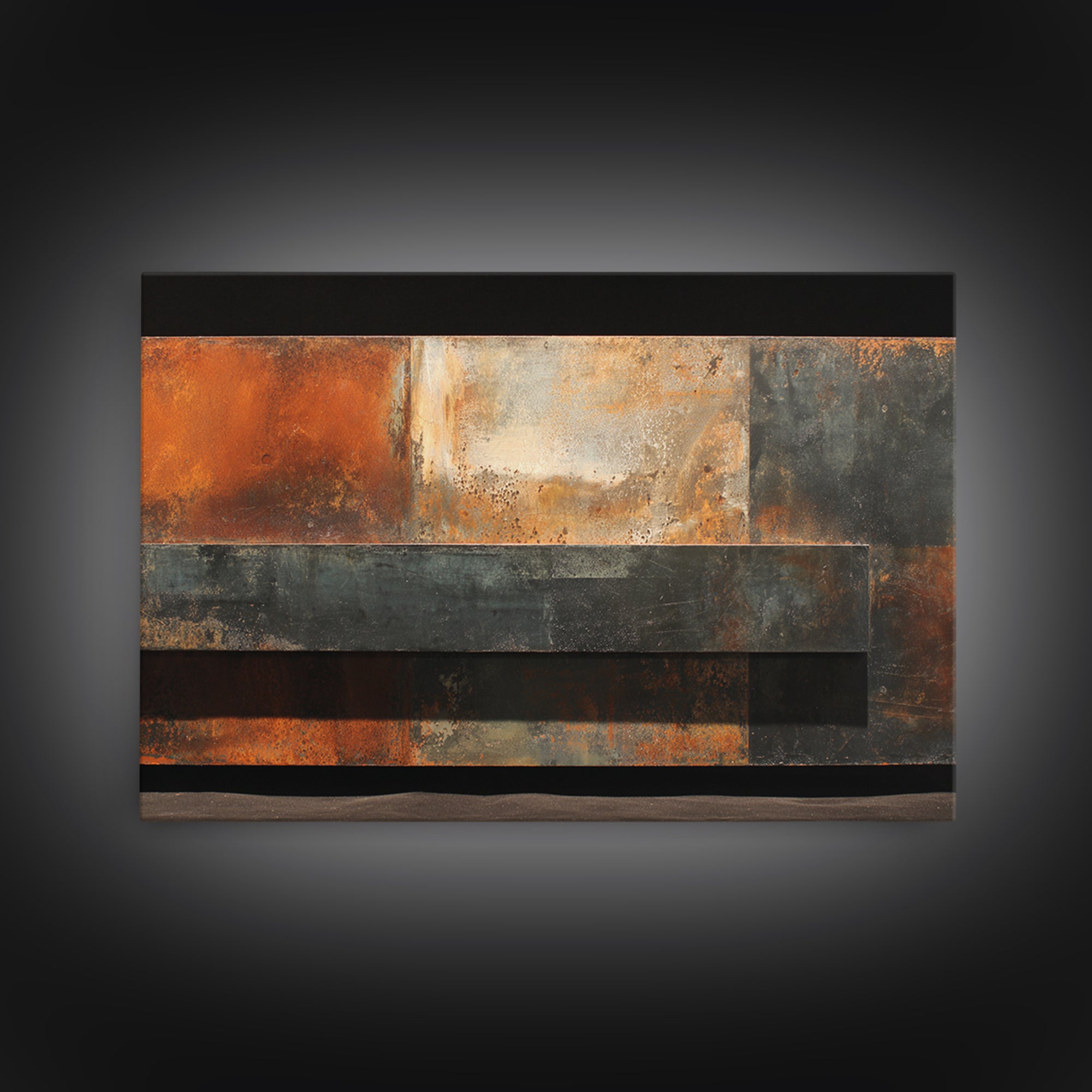 Steel and Rust Texture Abstract Panel Canvas Print, Garage Art, Sports Posters, Garage Decor, Fine Art, Motor, Luxury Decor, GAR-3x2-51