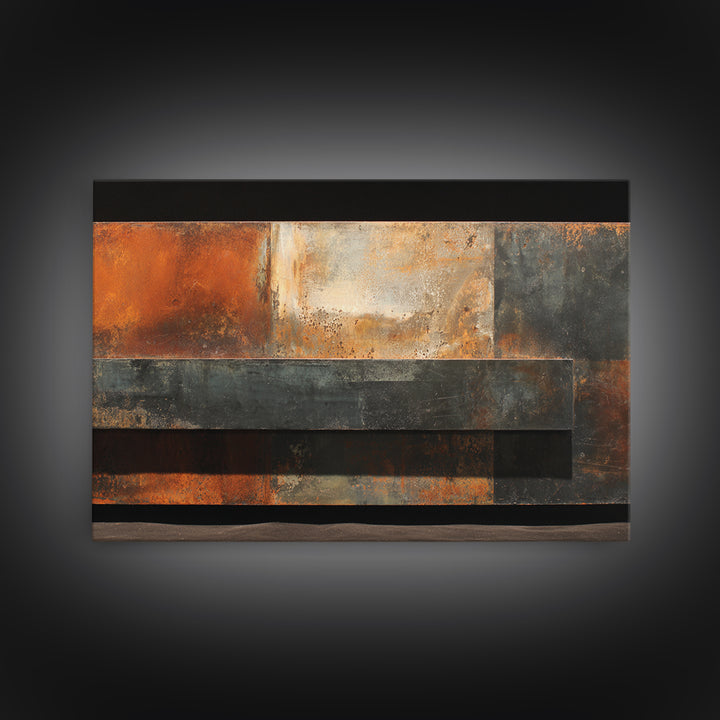 Steel and Rust Texture Abstract Panel Canvas Print, Garage Art, Sports Posters, Garage Decor, Fine Art, Motor, Luxury Decor, GAR-3x2-51