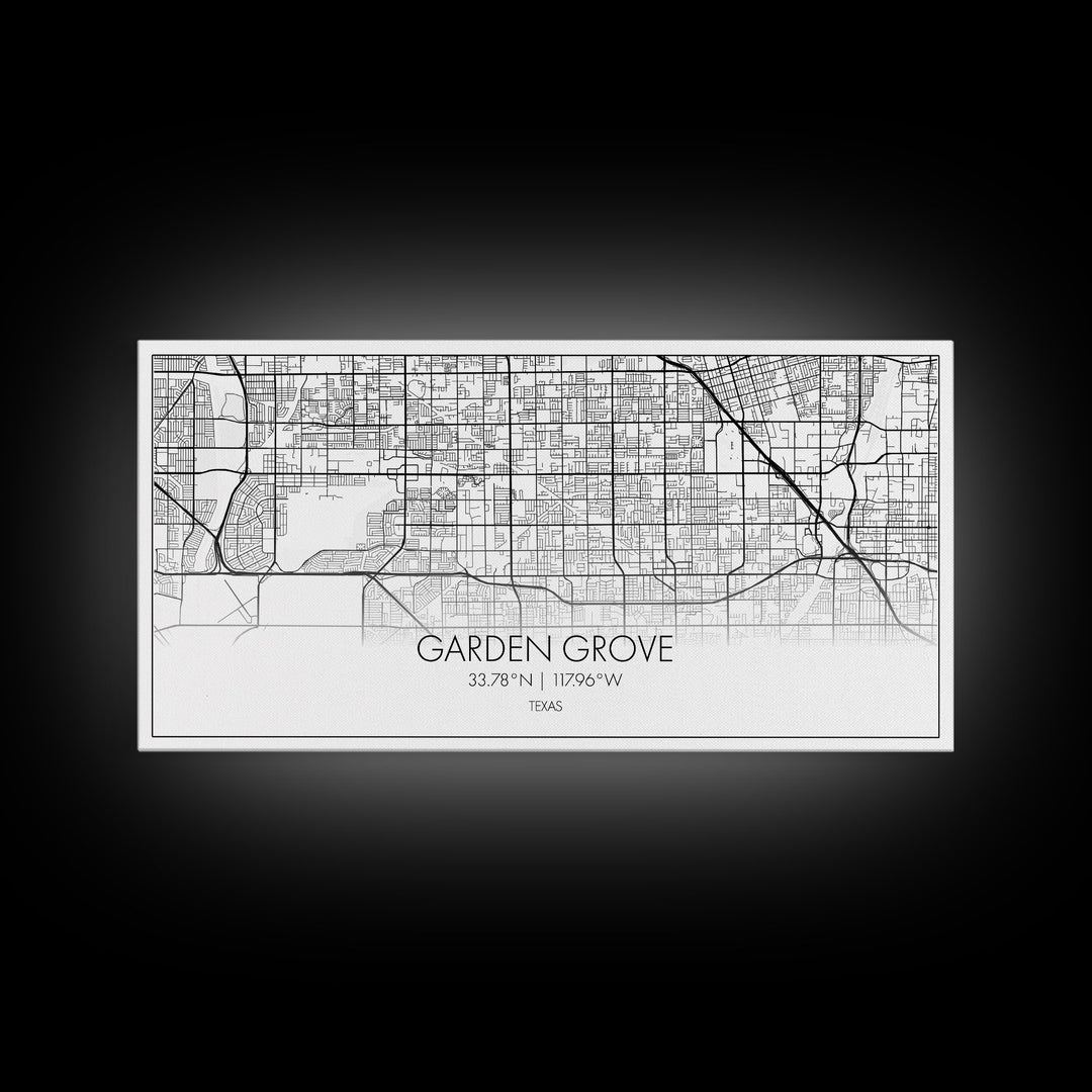 Garden Grove City Map, Texas Map, Map Art, Minimalist Art, Wall Art, Canvas Art, Farmhouse Wall Art, Hunting Décor, College Apartment Art