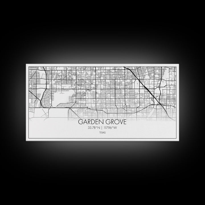 Garden Grove City Map, Texas Map, Map Art, Minimalist Art, Wall Art, Canvas Art, Farmhouse Wall Art, Hunting Décor, College Apartment Art