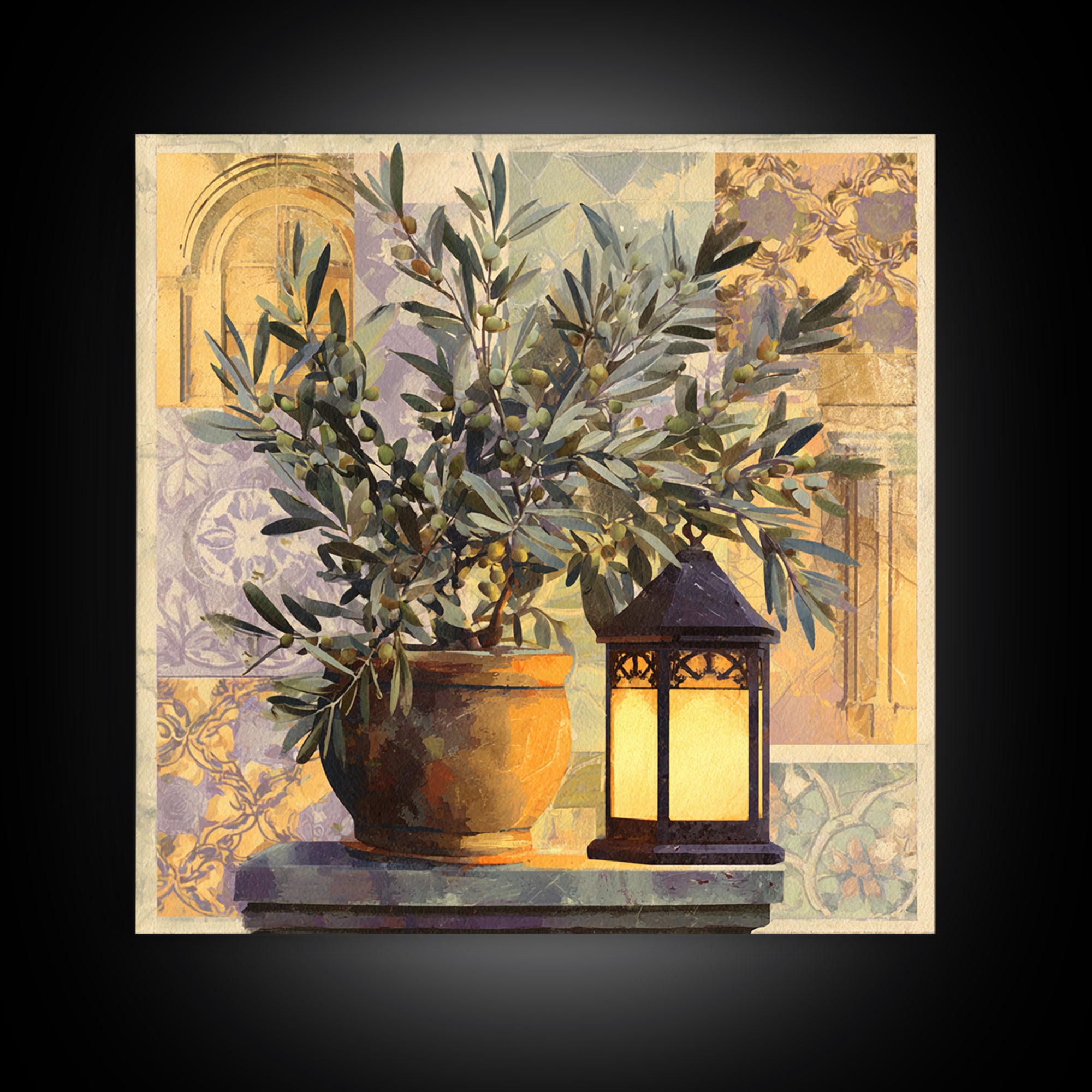 Olive Branch Still Life Canvas Print, Guest Bedroom Art, Minimalist Wall Art, Bedroom Decor, Fine Art, Guest, Luxury Decor, GBA-1x1-17