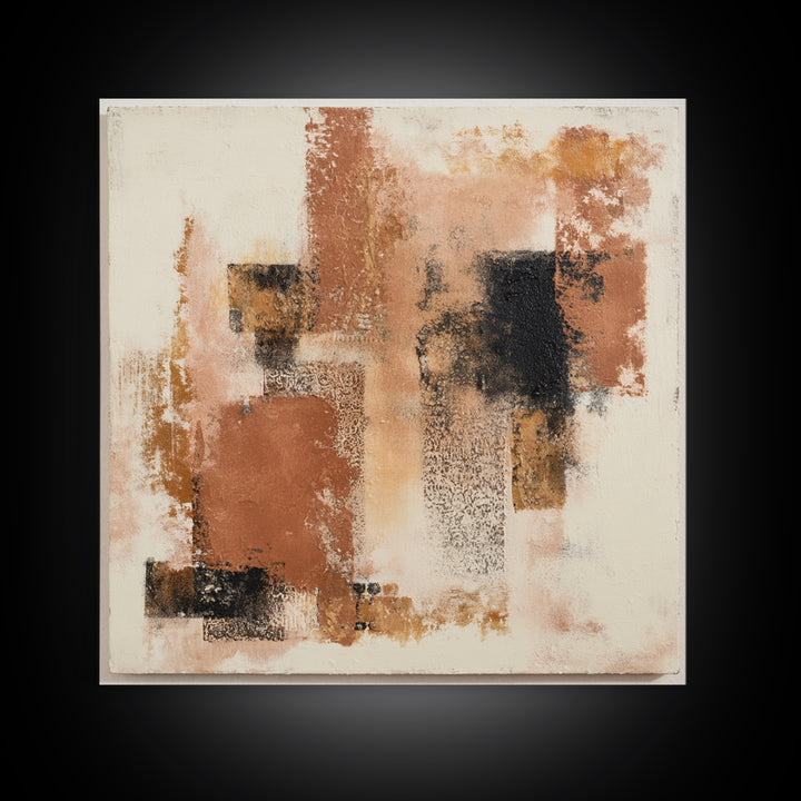 Warm Terracotta Shapes Canvas Print, Guest Bedroom Art, Set of 3 Wall Art, Bedroom Decor, Fine Art, Guest, Bedroom Prints, GBA-1x1-22