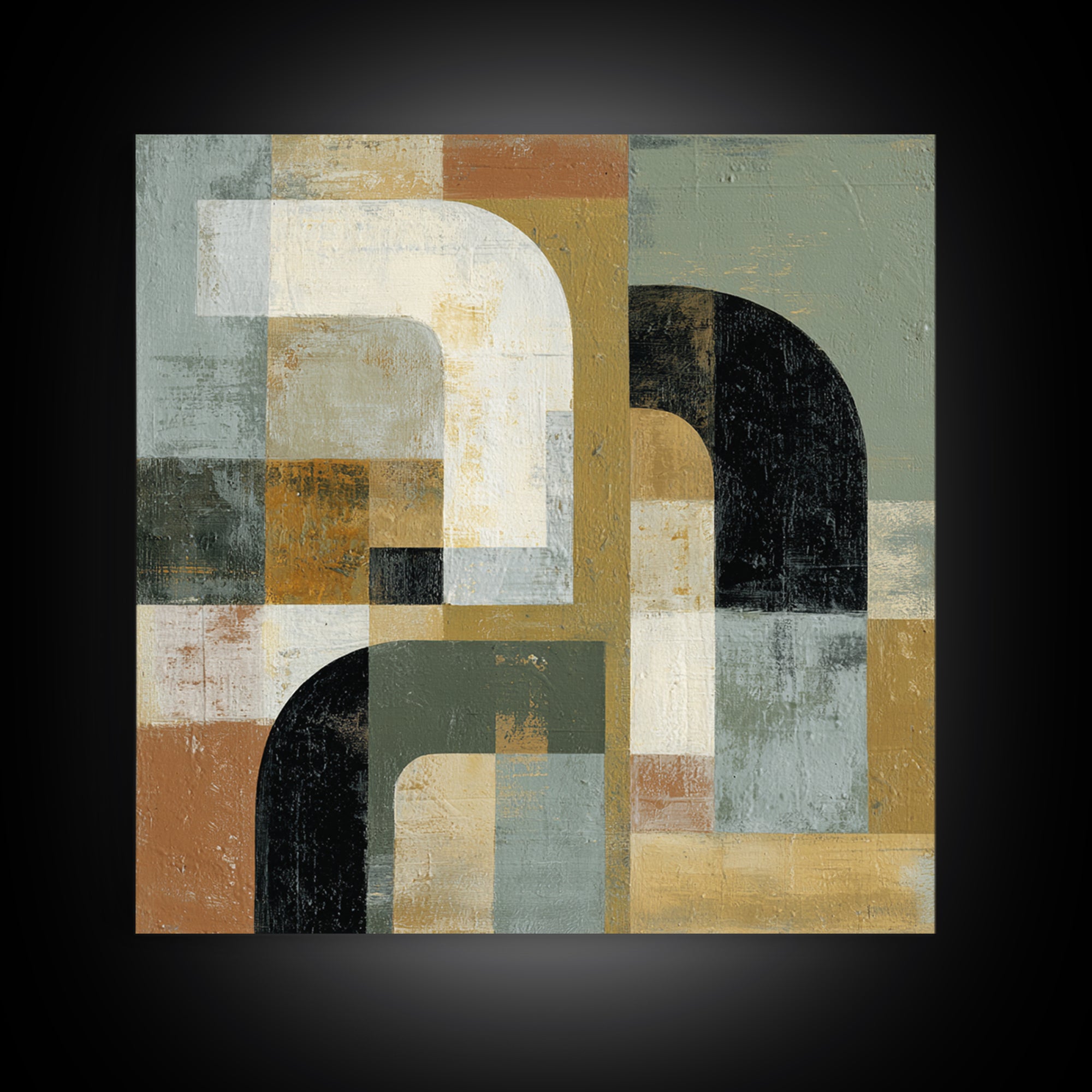 Warm Abstract Arches Framed Canvas Print, Guest Bedroom Art, Living Room Decor, Bedroom Decor, Guest, Farmhouse Wall Art, GBA-1x1-27