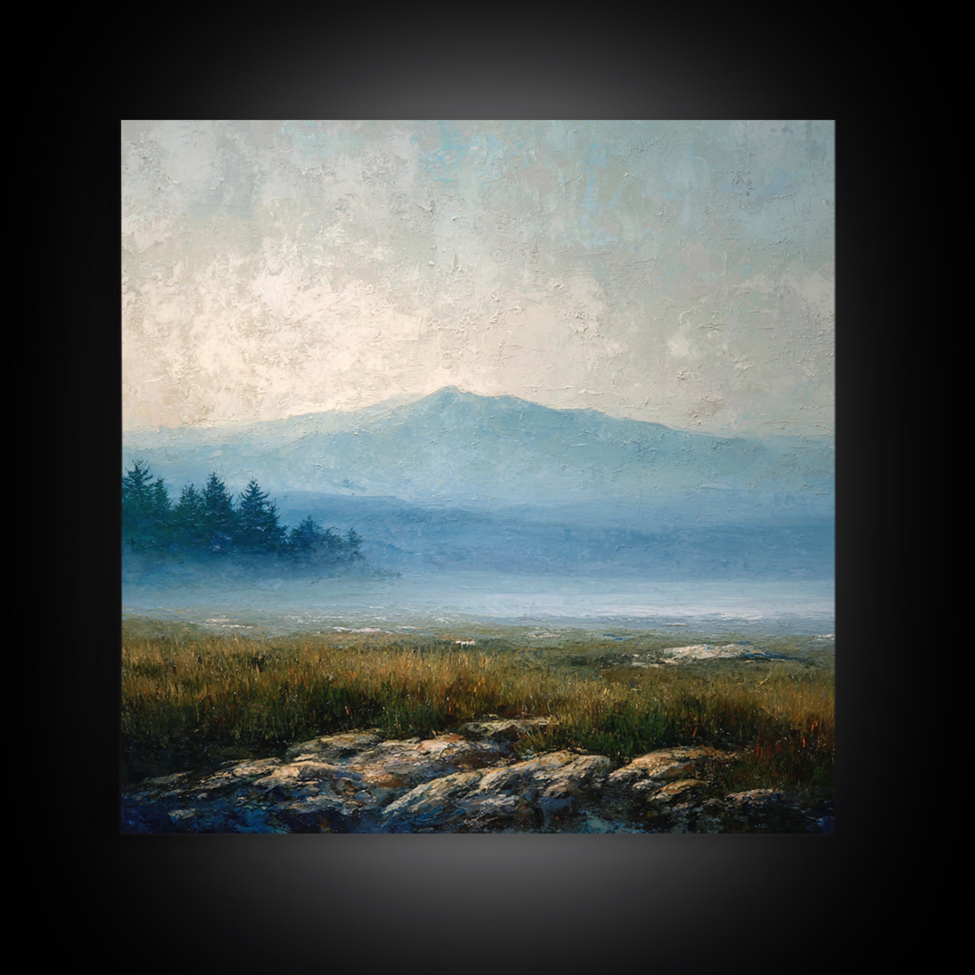 Soft Mountain Horizon Canvas Print, Guest Bedroom Art, Pink Wall Art, Bedroom Decor, Fine Art, Guest, New Home, Bedroom Prints, GBA-1x1-31