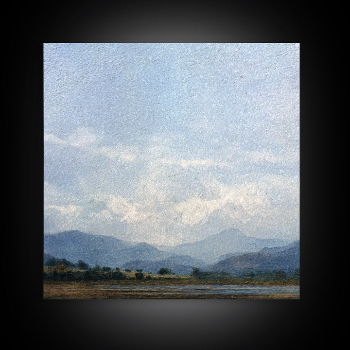 Gentle Rain over Distant Hills Framed Canvas Print, Guest Bedroom Art, Poster, Bedroom Decor, Fine Art, Guest, Farmhouse Decor, GBA-1x1-48