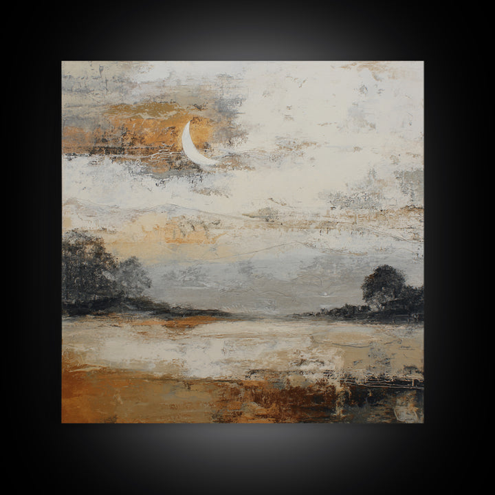 Quiet Lake Landscape at Early Morning Canvas Print, Guest Bedroom Art, Funky Wall Art, Bedroom Decor, Fine Art, Guest, GBA-1x1-50