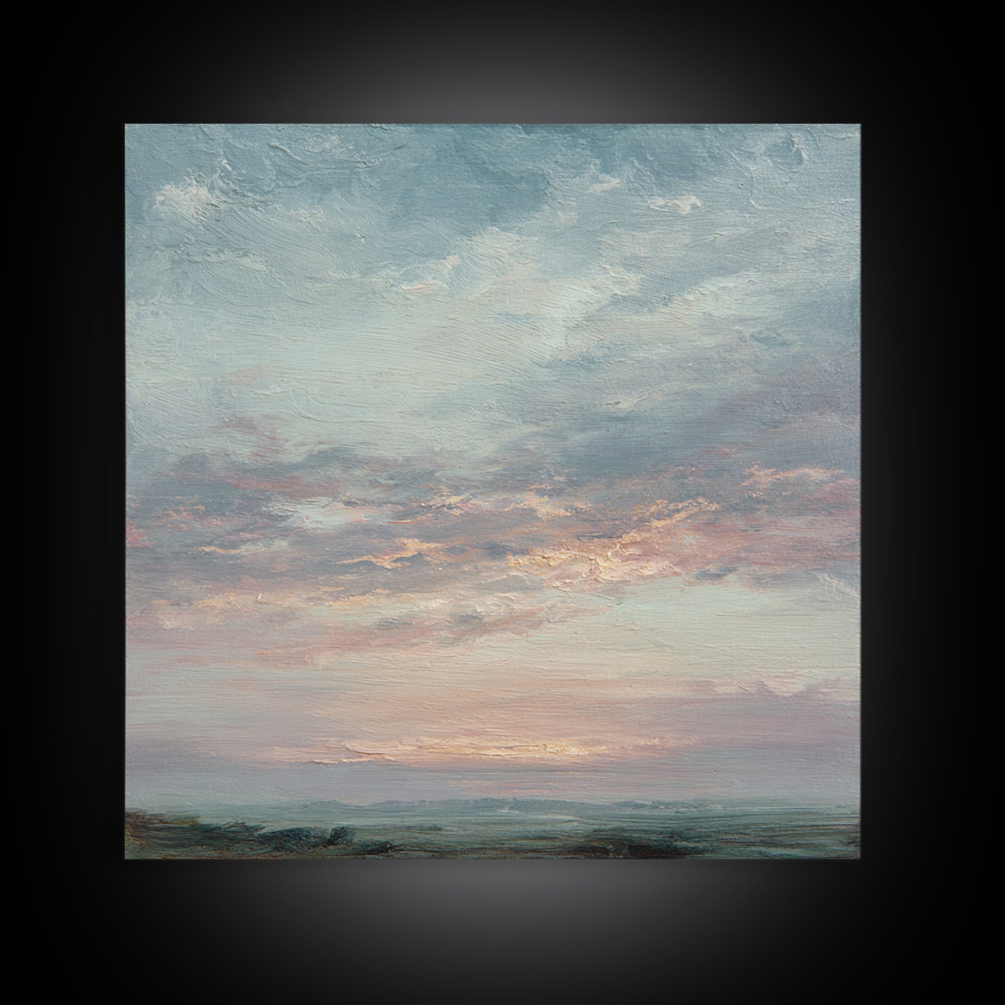 Romantic Cloudscape in Blush and Ivory Canvas Print, Guest Bedroom Art, New Home, Bedroom Decor, Fine Art, Guest, GBA-1x1-59
