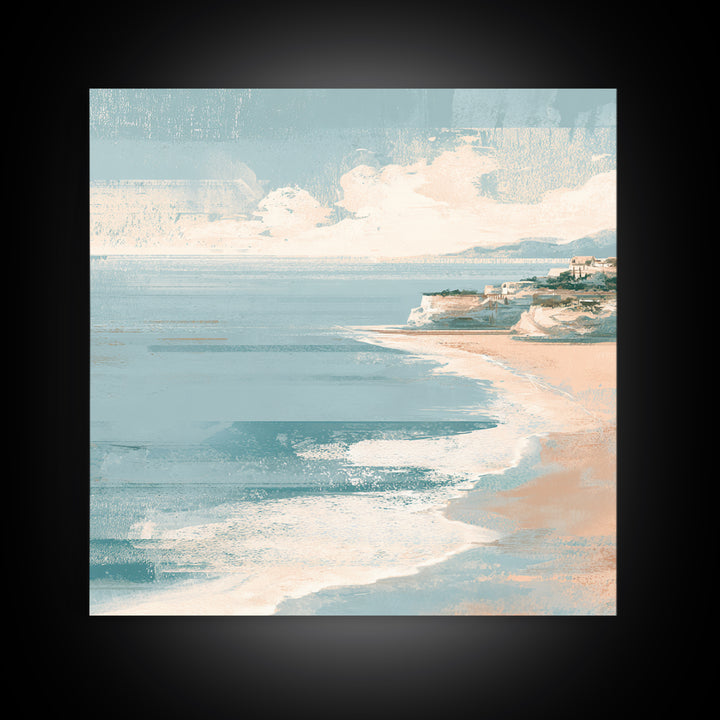 Coastal Dunes in Pale Blue and Sand Canvas Print, Guest Bedroom Art, Room Decor, Bedroom Decor, Fine Art, Guest, GBA-1x1-77