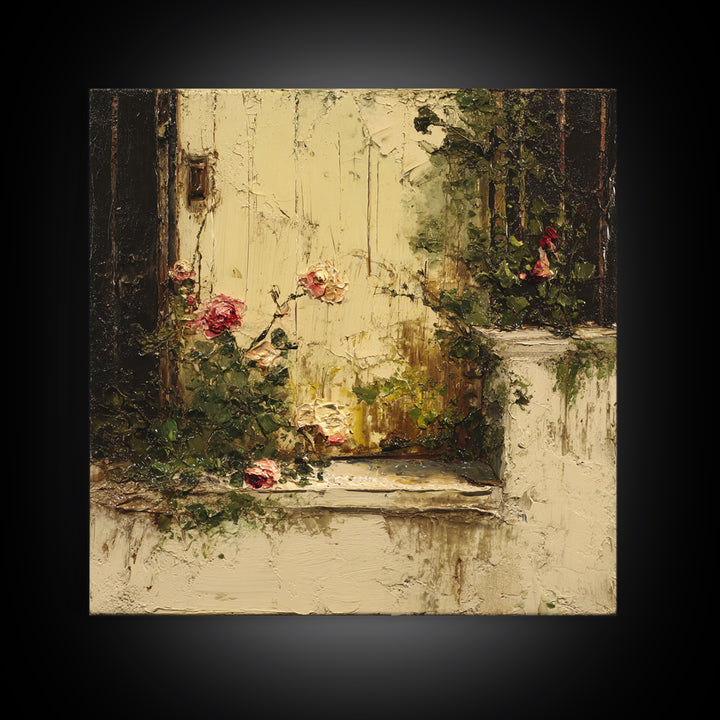 Quiet Horse Pasture at Sunset Framed Canvas Print, Guest Bedroom Art, Luxury Decor, Bedroom Decor, Oil Painting, Guest, GBA-1x1-93