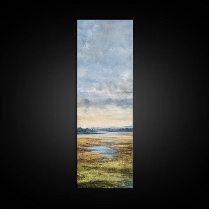 Quiet Lake Landscape at Early Morning Canvas Print, Guest Bedroom Art, Downloadable Prints, Bedroom Decor, Fine Art, Guest, GBA-1x3-14