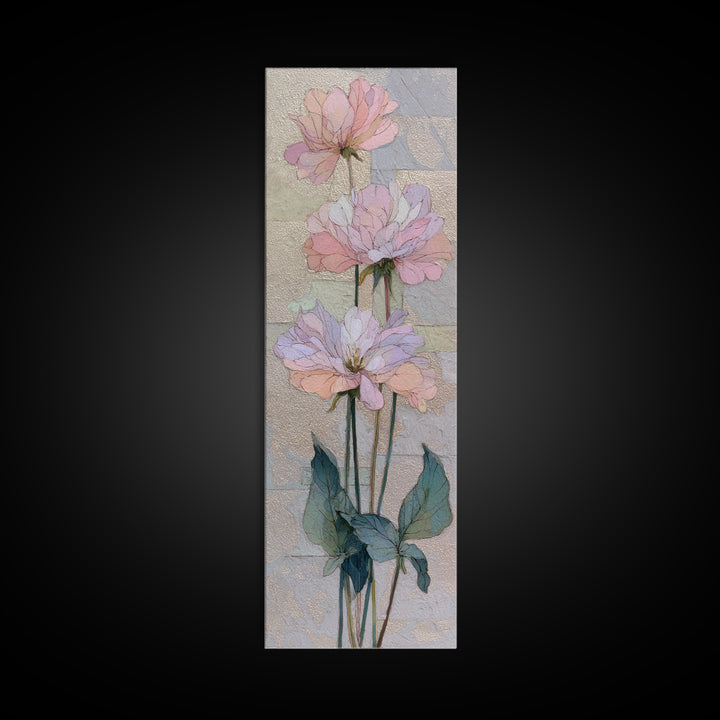 Gentle Botanical Line Drawing Trio Canvas Print, Guest Bedroom Art, Trendy Wall Art, Bedroom Decor, Oil Painting, Guest, GBA-1x3-18