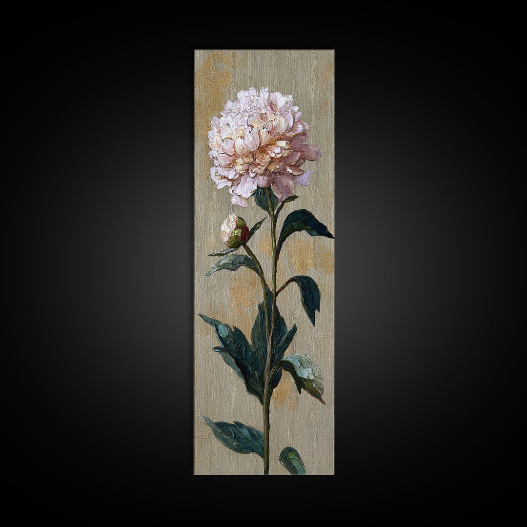 Neutral Peony Painting Canvas Print, Guest Bedroom Art, Gallery Decor, Bedroom Decor, Abstract Art, Guest, Contemporary Art, GBA-1x3-21