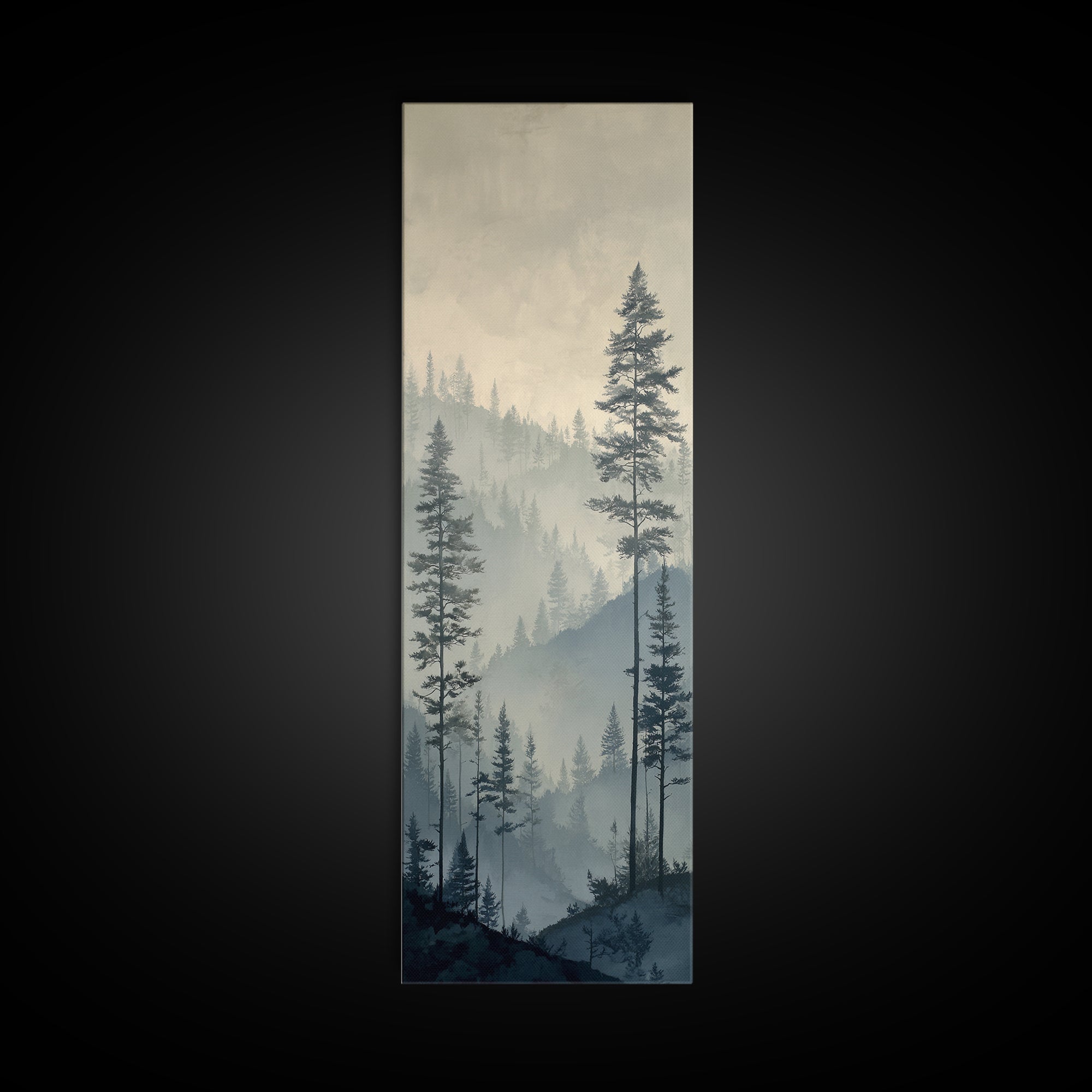 Monochrome Forest Silhouette Canvas Print, Guest Bedroom Art, Wall Decor, Bedroom Decor, Fine Art, Guest, Living Room Decor, GBA-1x3-25