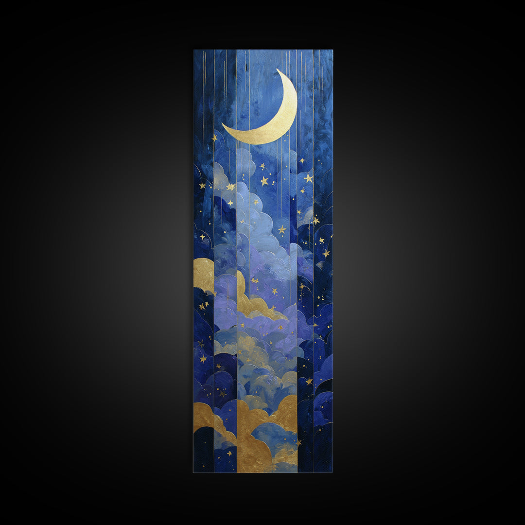 Minimal Moon and Stars Composition Canvas Print, Guest Bedroom Art, Room Decor, Bedroom Decor, Fine Art, Guest, GBA-1x3-28