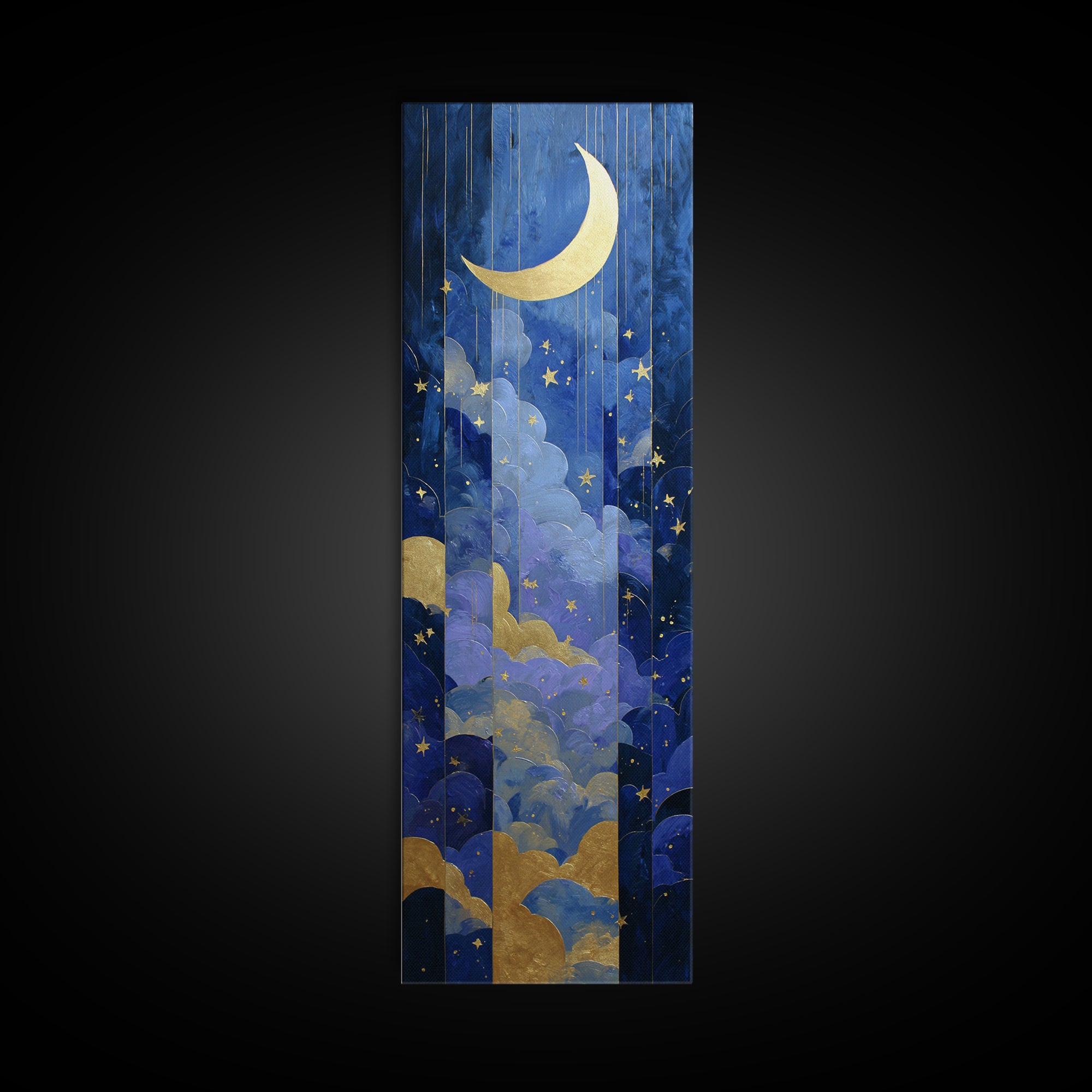 Minimal Moon and Stars Composition Canvas Print, Guest Bedroom Art, Room Decor, Bedroom Decor, Fine Art, Guest, GBA-1x3-28