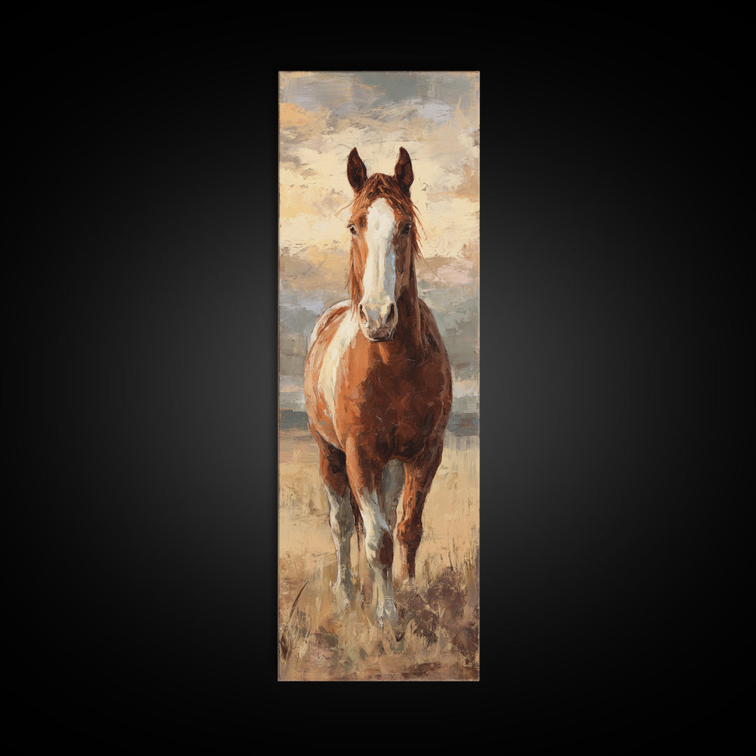 Quiet Horse Pasture at Sunset Canvas Print, Guest Bedroom Art, Bedroom Decor, Fine Art, Guest, Above Bed Decor, Funky Wall Art, GBA-1x3-33