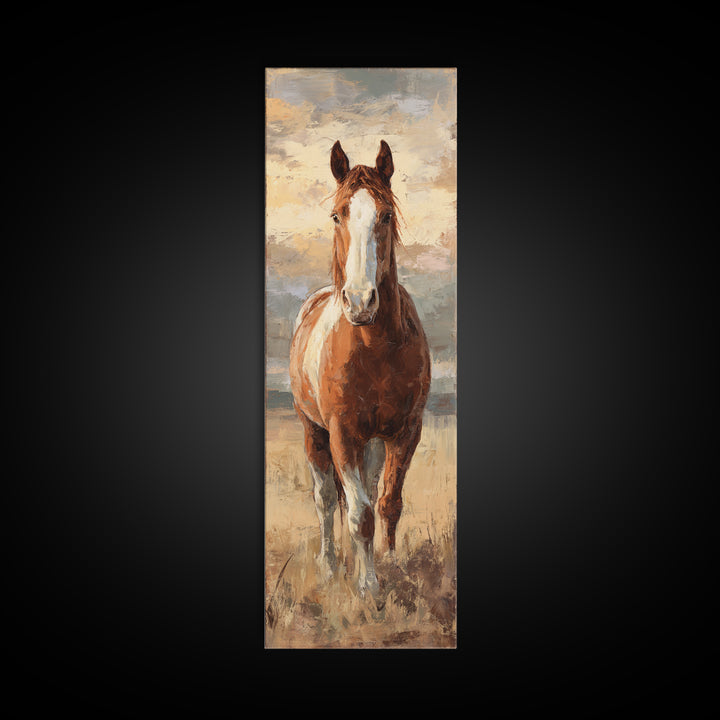 Quiet Horse Pasture at Sunset Canvas Print, Guest Bedroom Art, Bedroom Decor, Fine Art, Guest, Above Bed Decor, Funky Wall Art, GBA-1x3-33