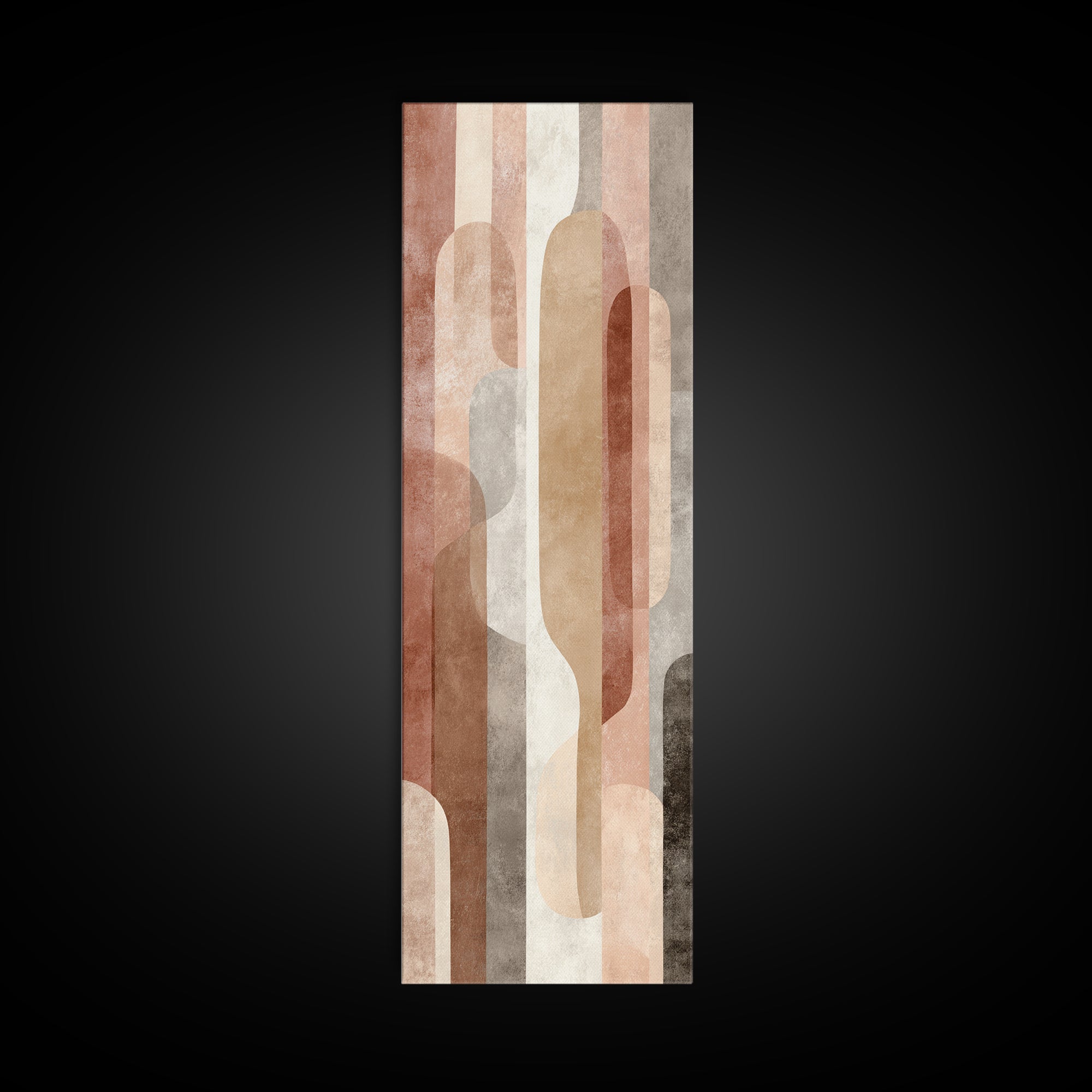 Warm Terracotta Shapes Framed Canvas Print, Guest Bedroom Art, Minimalist Wall Art, Bedroom Decor, Abstract Art, Guest, GBA-1x3-34