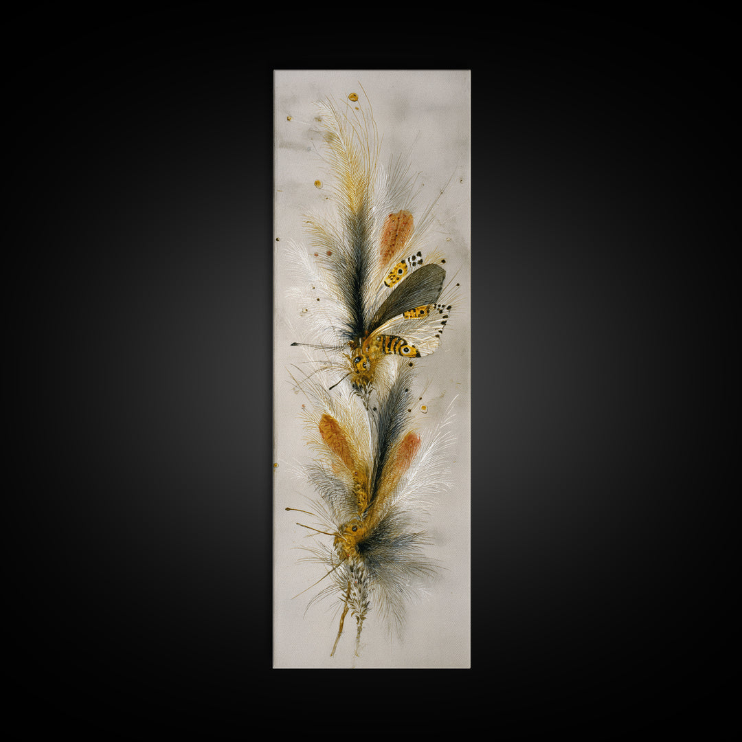 Garden Butterfly and Flowers Specimen Study Canvas Print, Guest Bedroom Art, Wall Art, Bedroom Decor, Fine Art, Guest, GBA-1x3-35