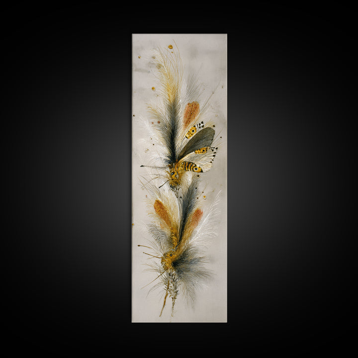 Garden Butterfly and Flowers Specimen Study Canvas Print, Guest Bedroom Art, Wall Art, Bedroom Decor, Fine Art, Guest, GBA-1x3-35